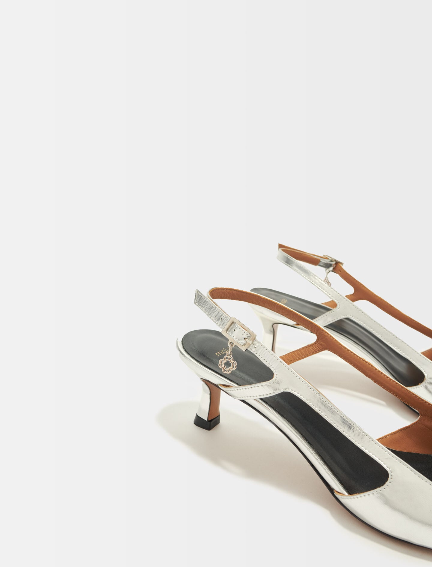Maje Silver leather strappy heels