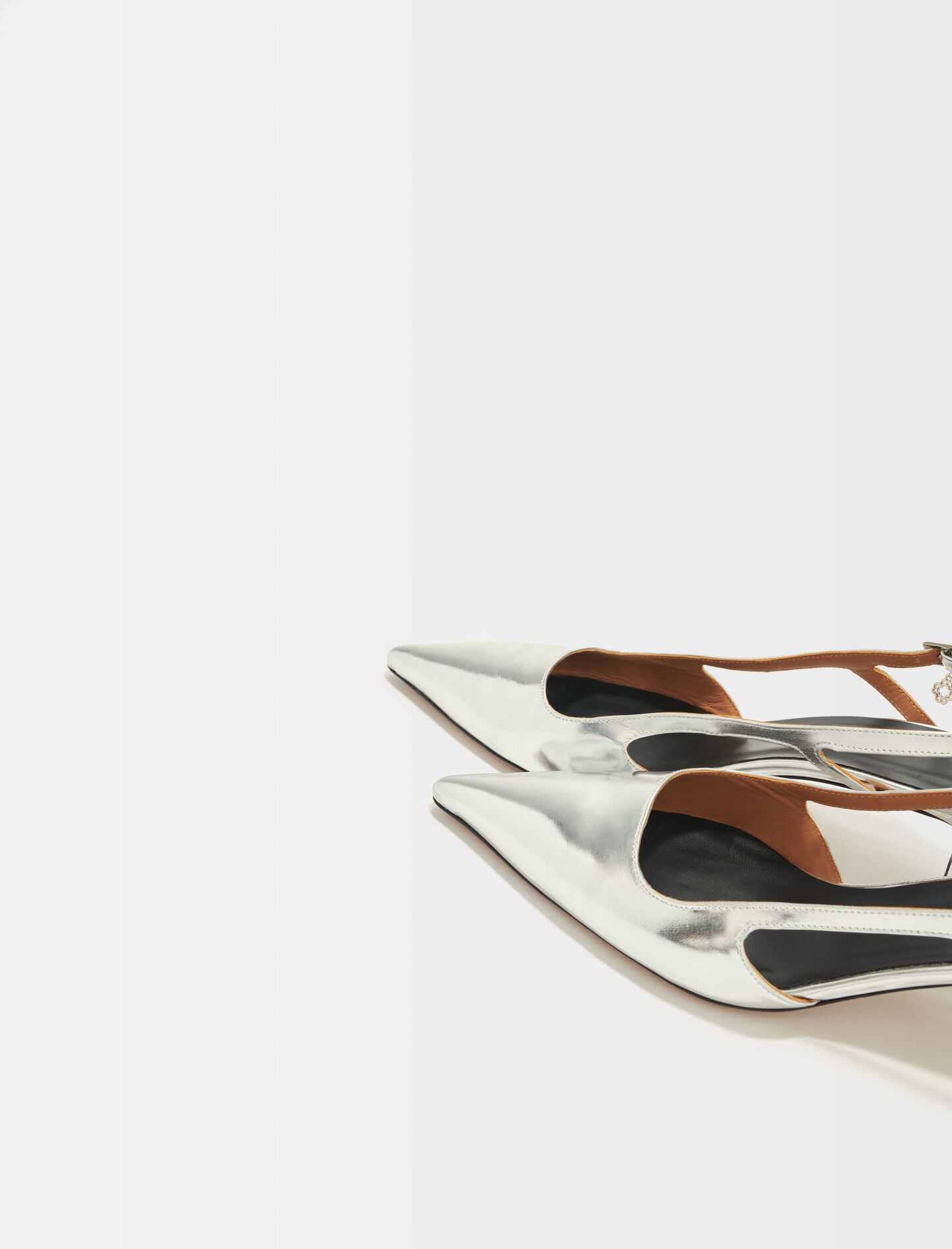 Maje Silver leather strappy heels