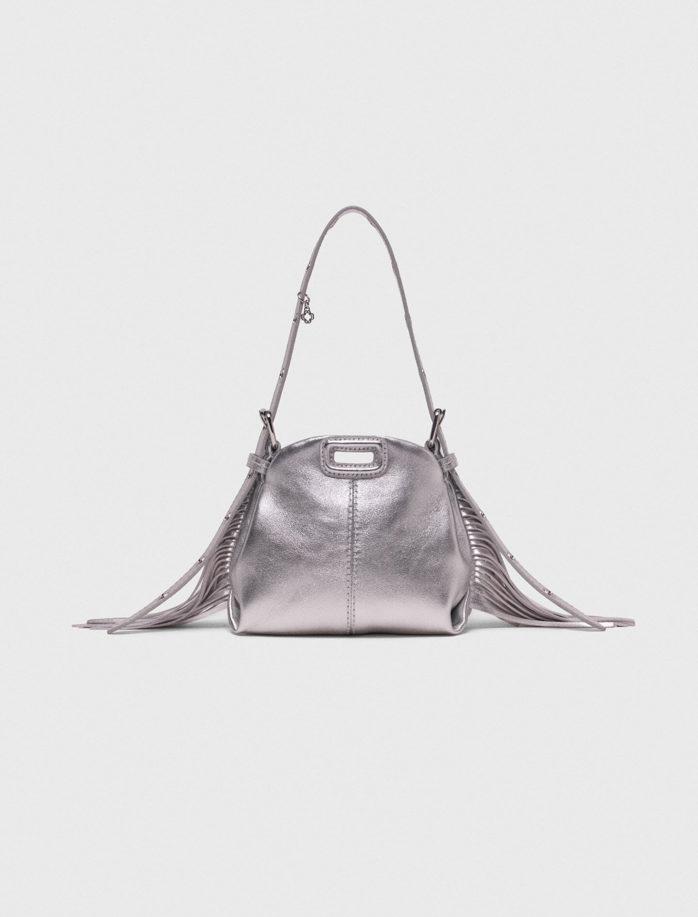 Maje Metallic leather Miss M micro bag