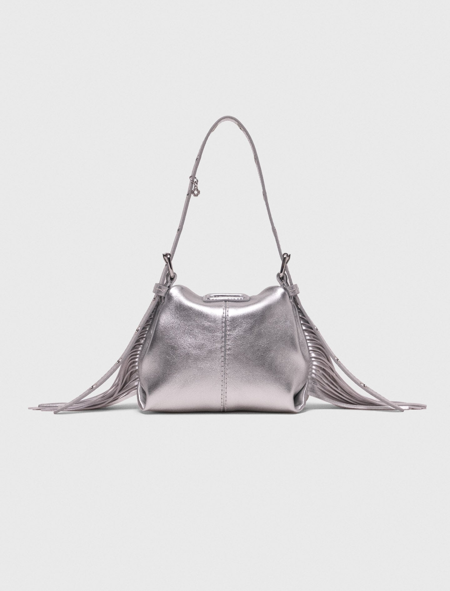 Maje Metallic leather Miss M micro bag