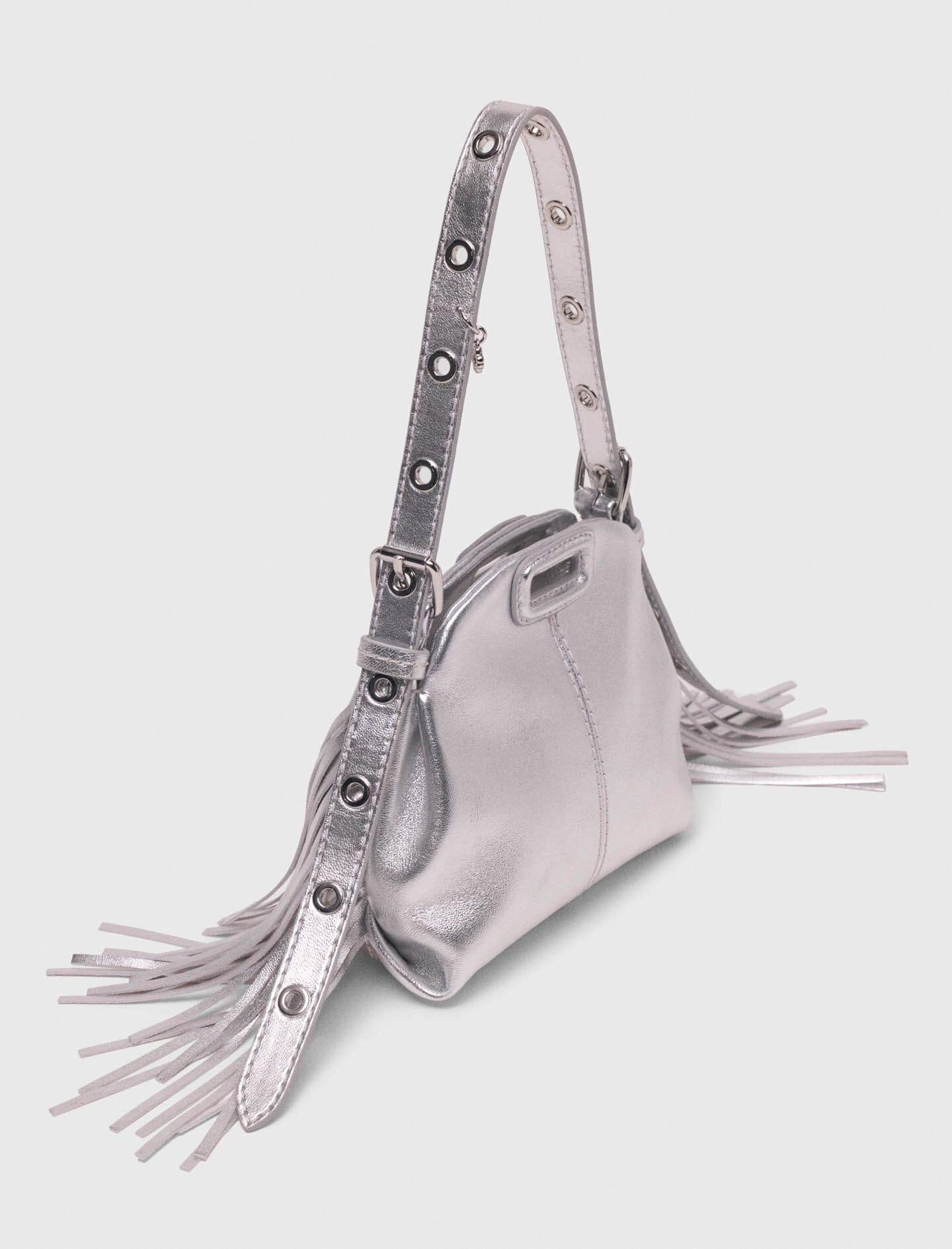 Maje Metallic leather Miss M micro bag