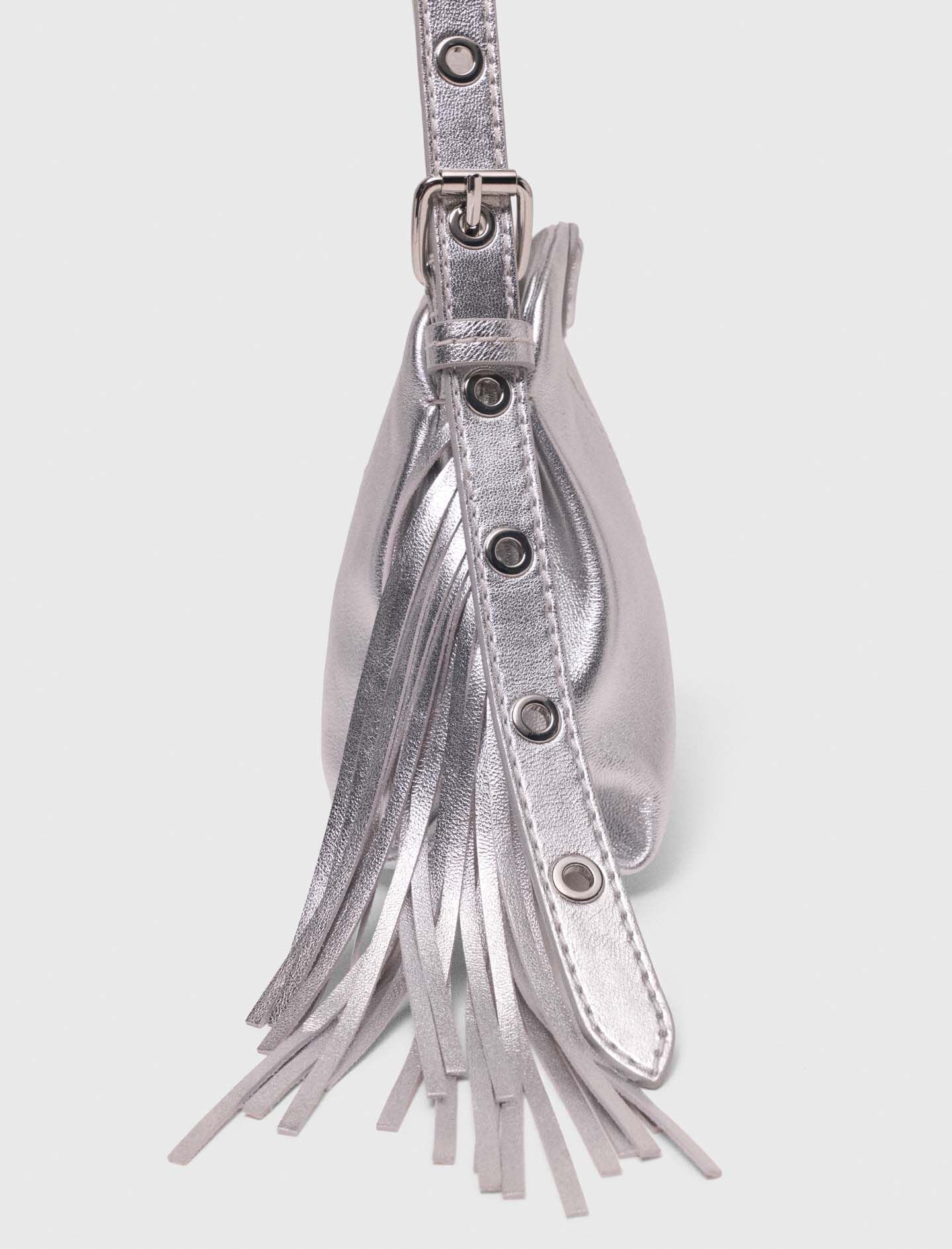 Maje Metallic leather Miss M micro bag