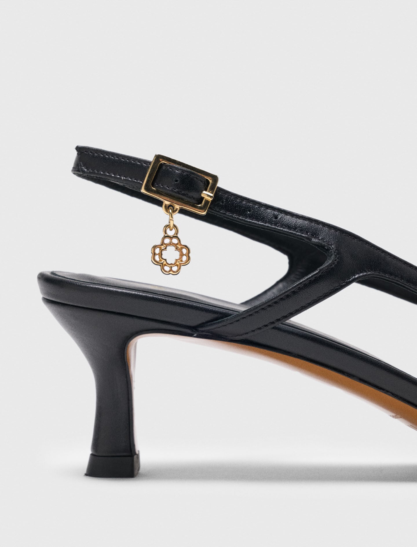 Maje Smooth leather slingback pumps