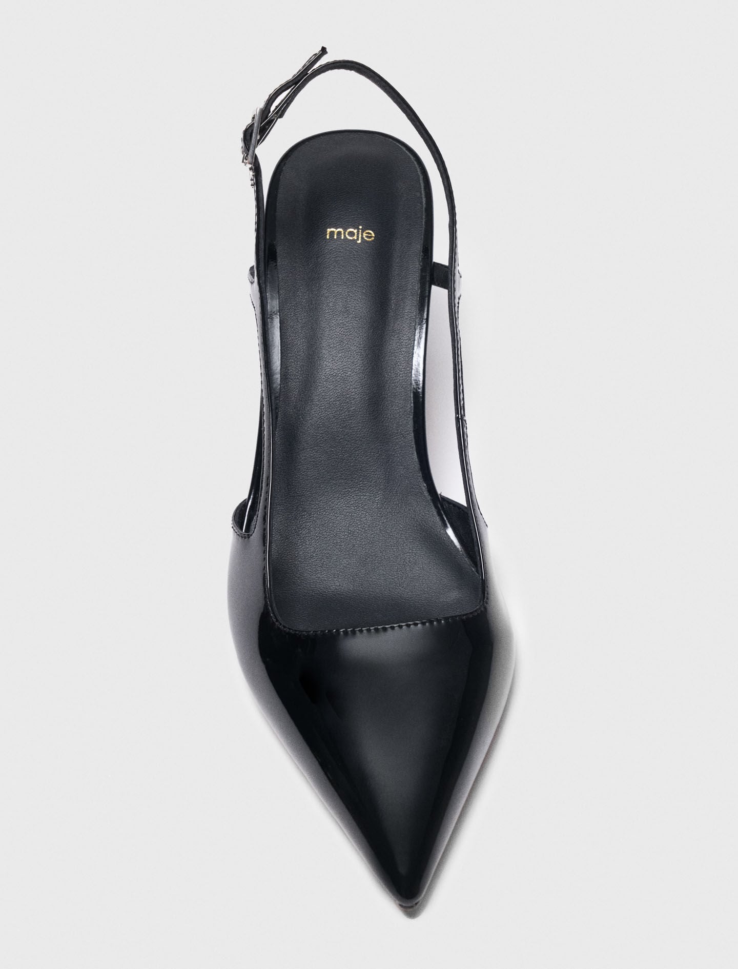 Maje Patent leather slingback pumps