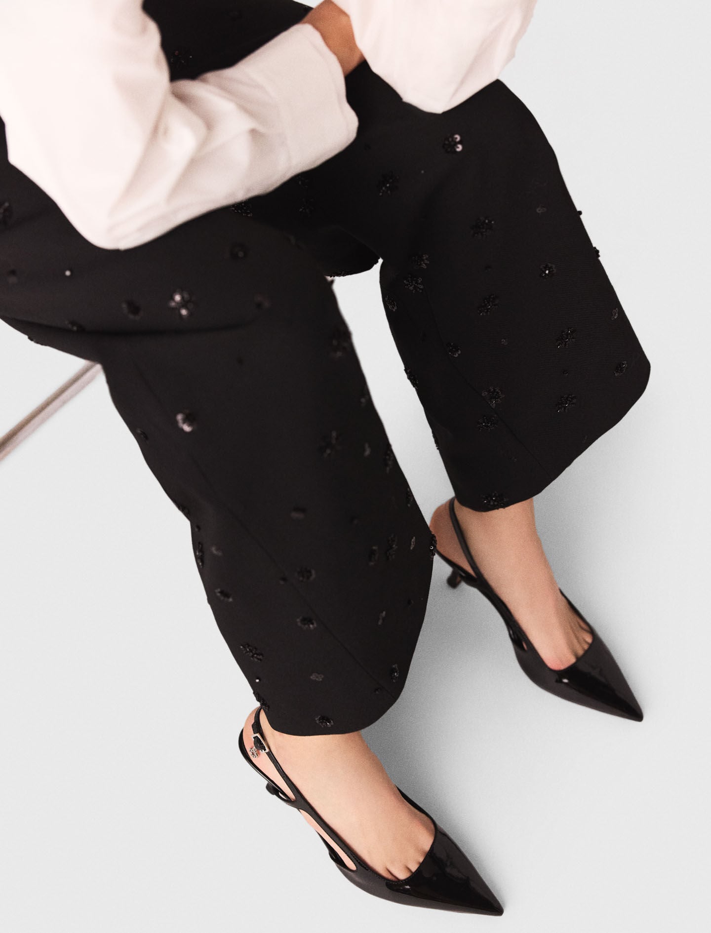 Maje Patent leather slingback pumps