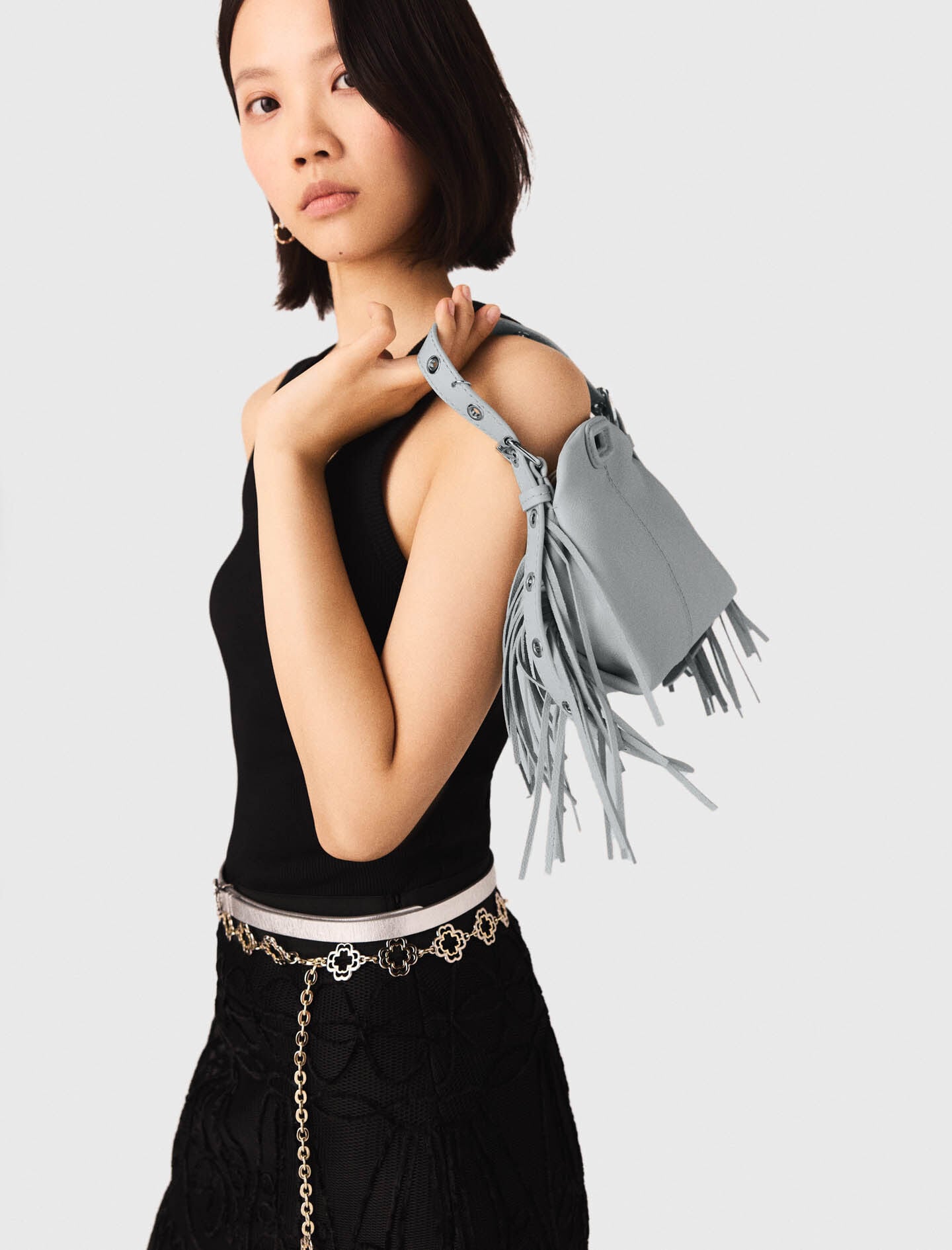 Maje Miss M micro grained leather bag