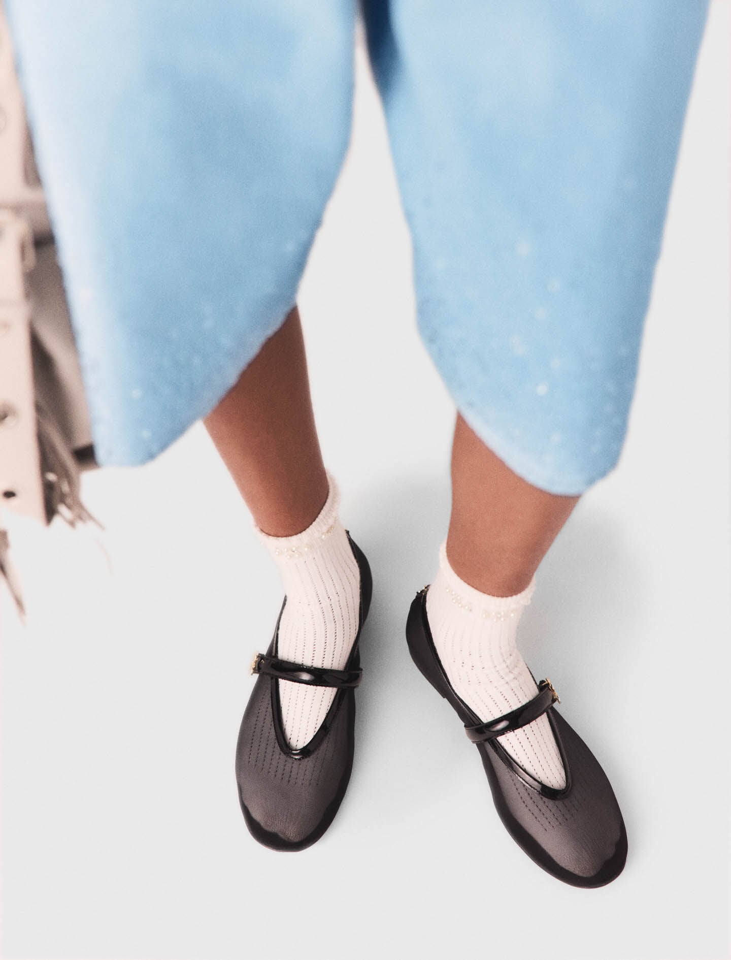 Maje Mesh ballet flats