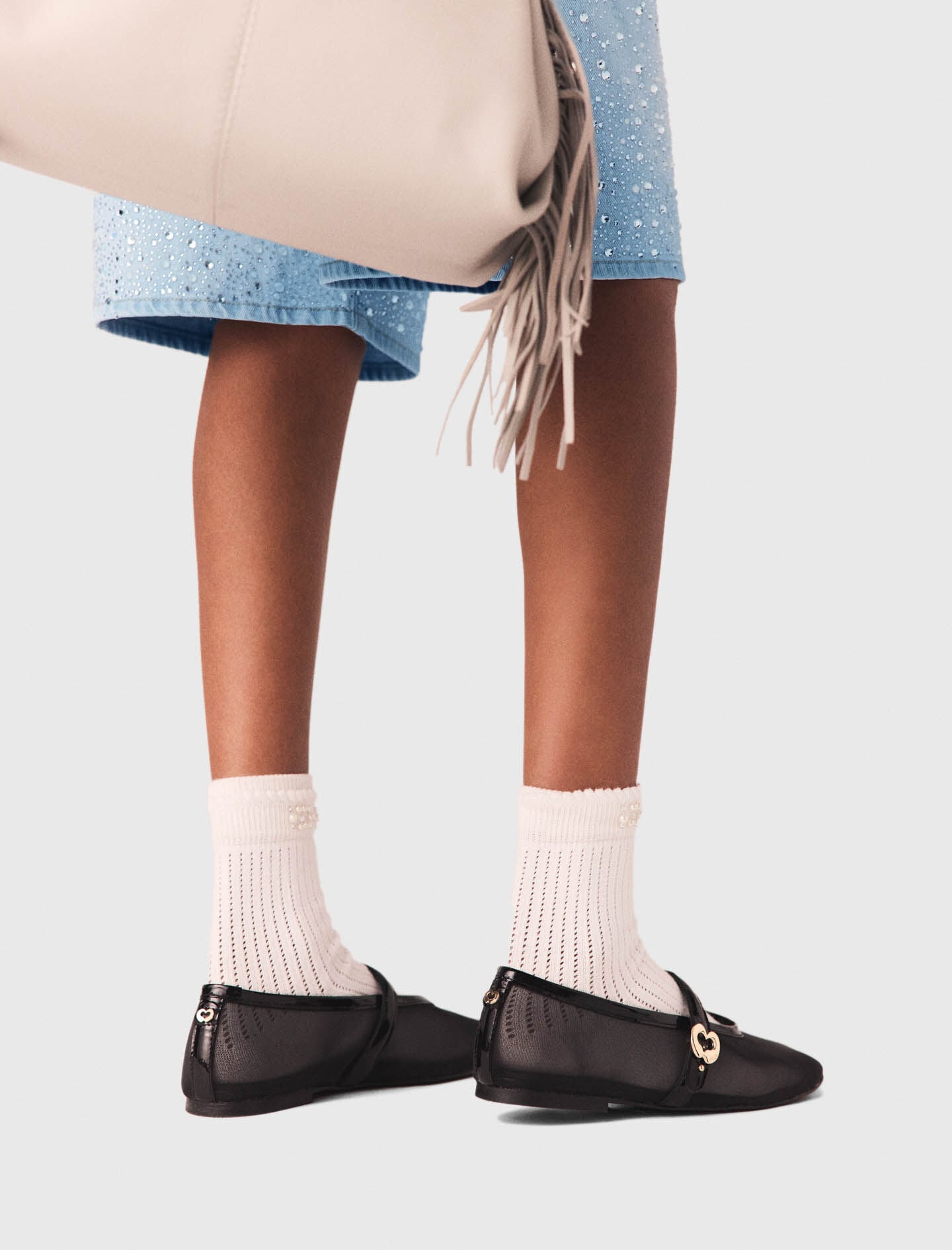 Maje Mesh ballet flats