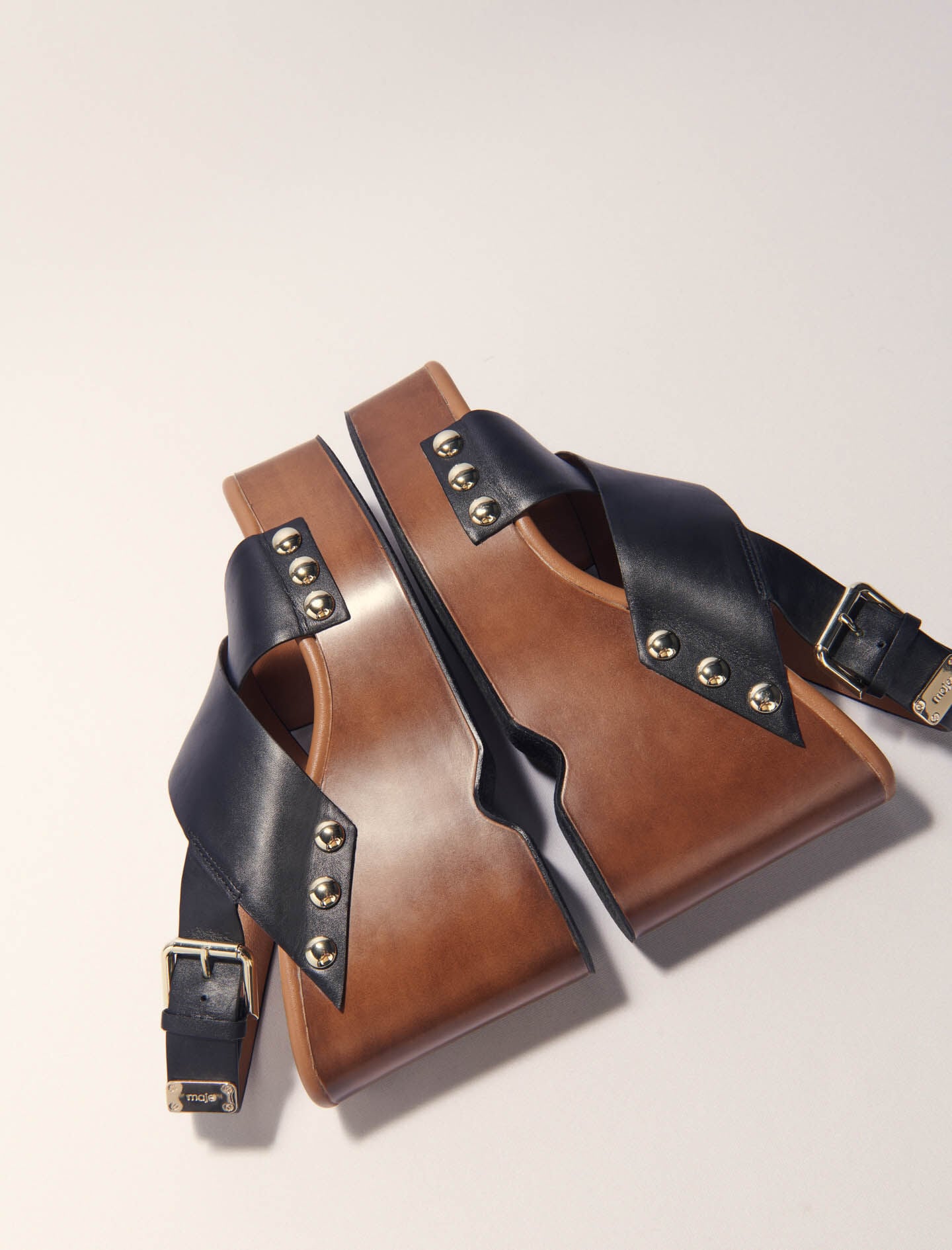 Maje Leather platform sandals