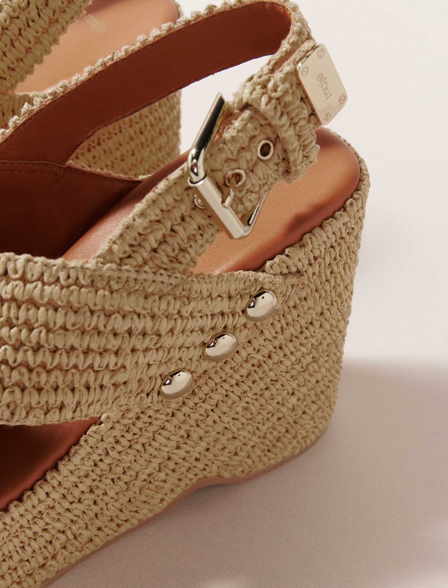 Maje Wedge sandals with raffia effect