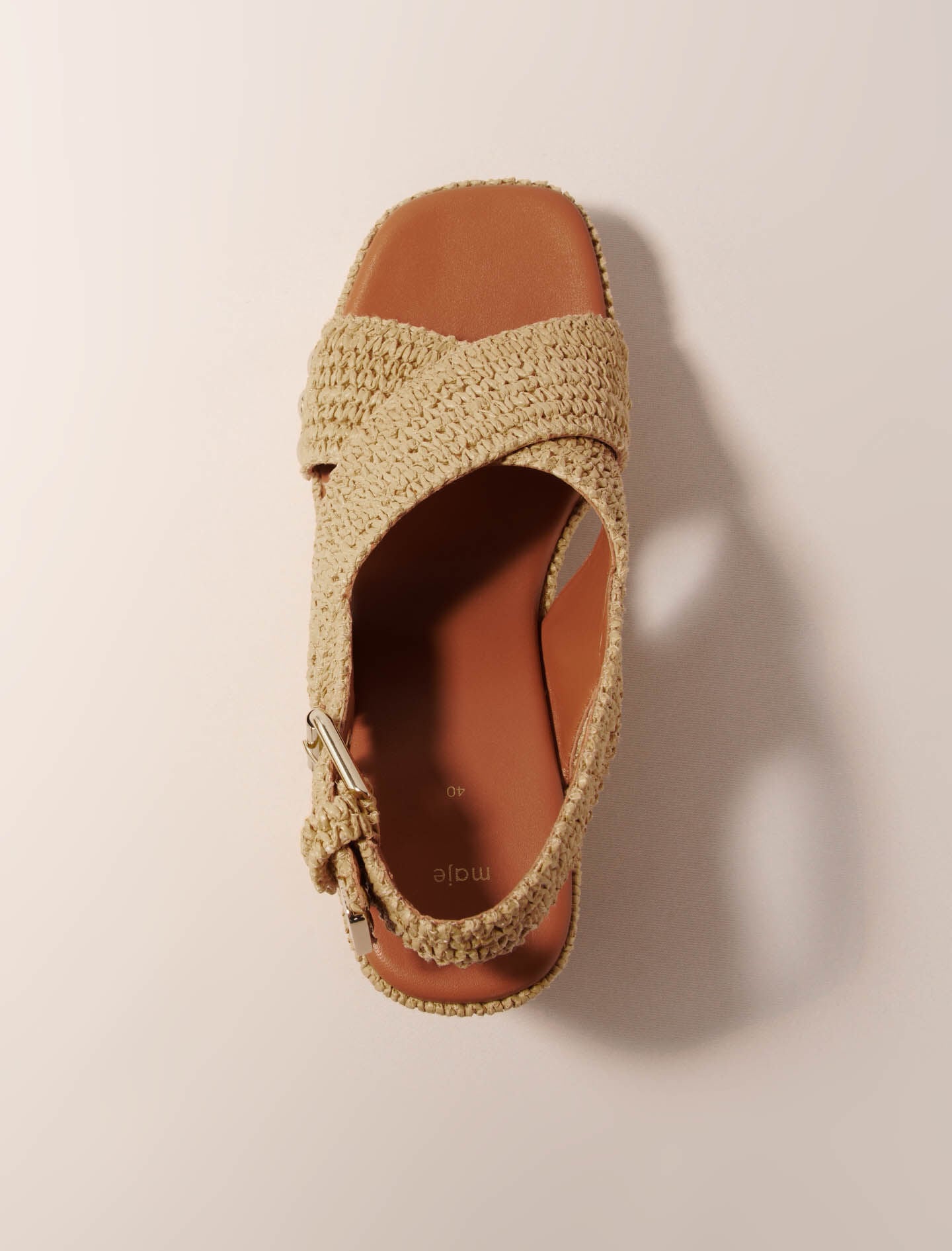 Maje Wedge sandals with raffia effect
