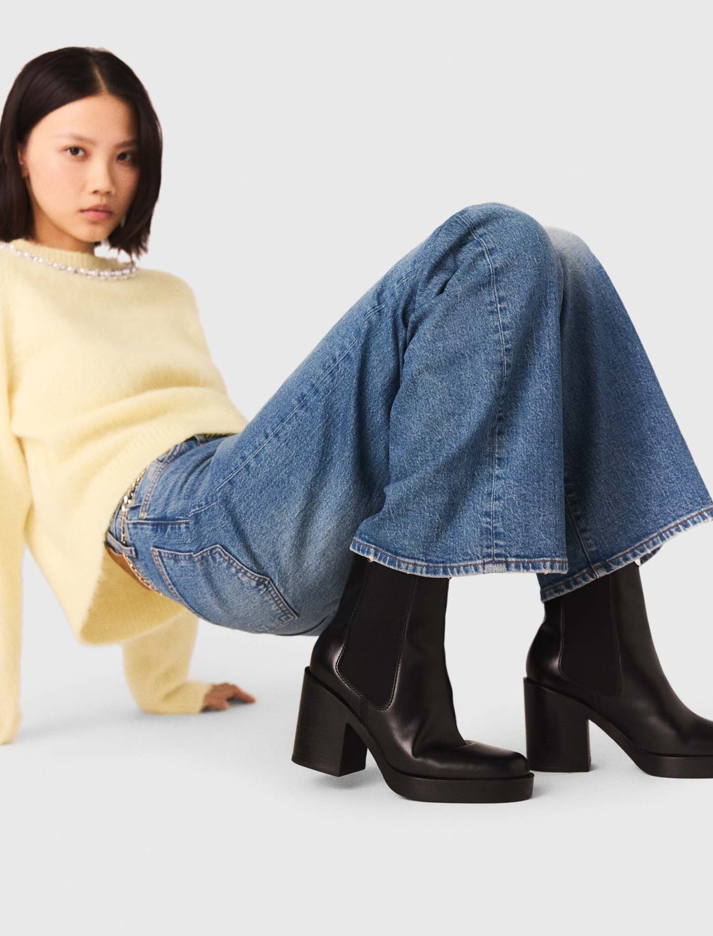 Maje Heeled leather chelsea boot