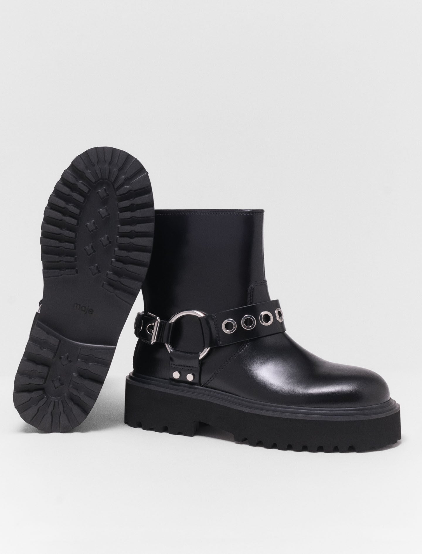 Maje Leather biker boots