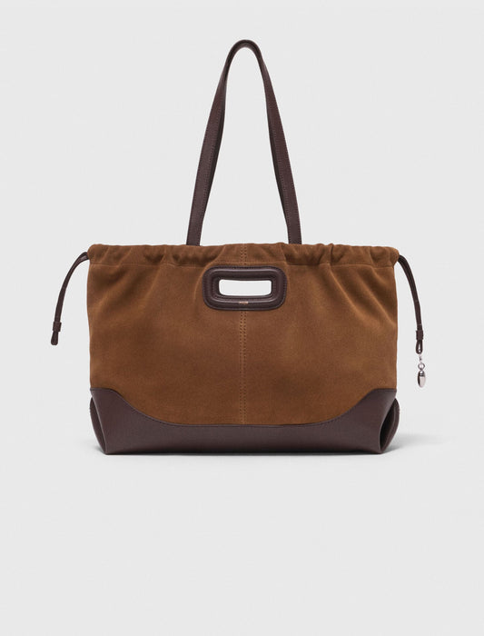 Maje Leather and suede Milpli tote bag