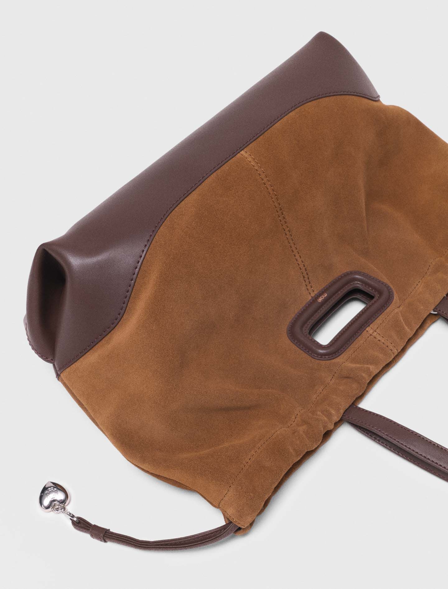 Maje Leather and suede Milpli tote bag