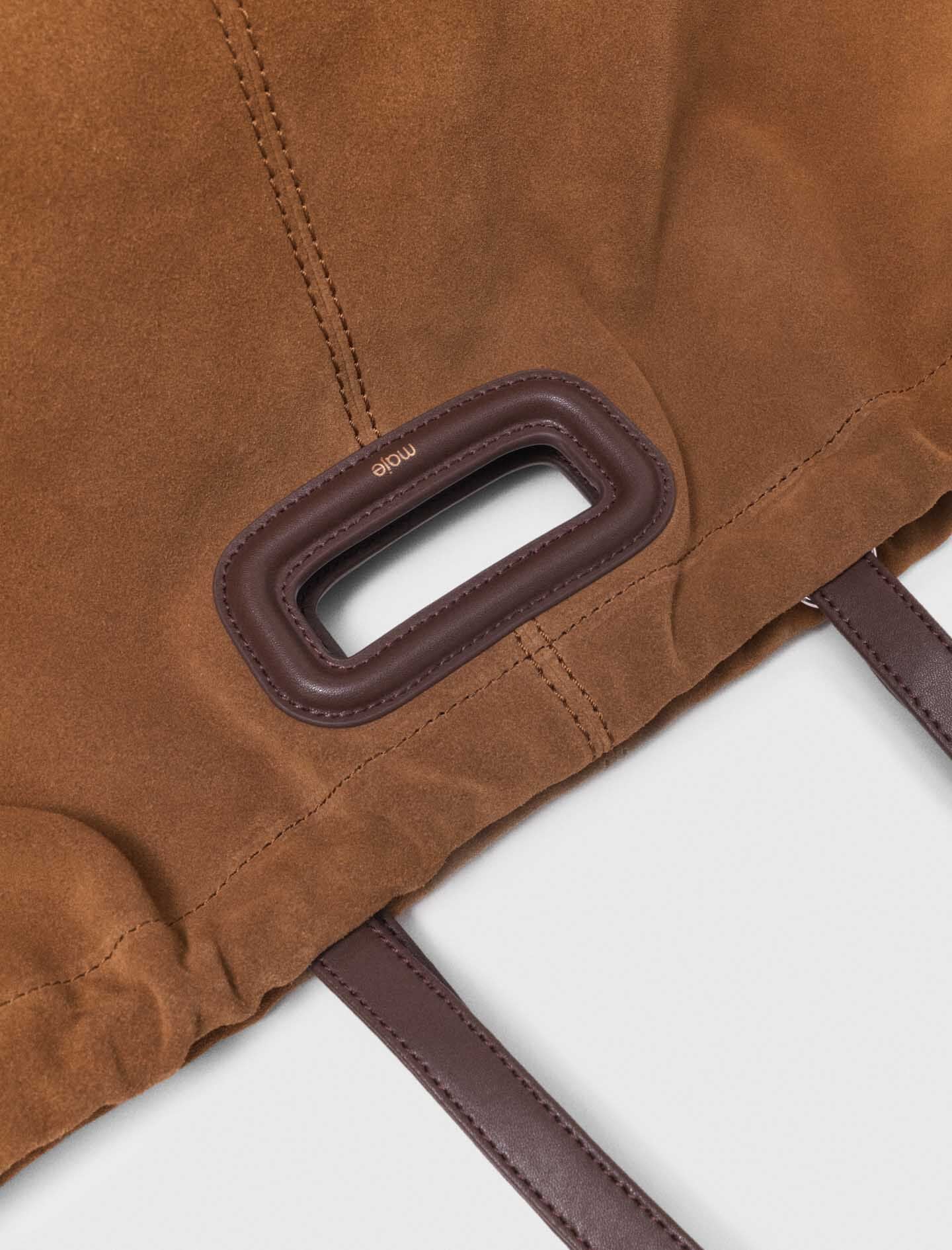 Maje Leather and suede Milpli tote bag