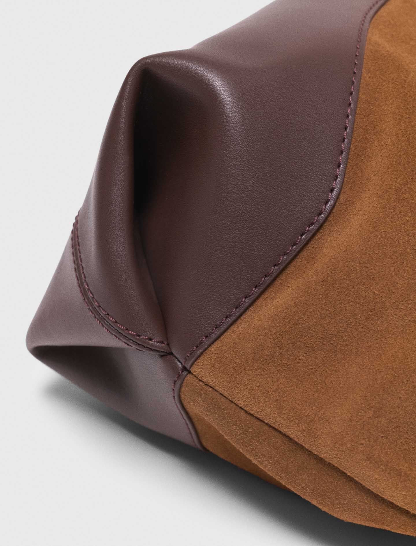 Maje Leather and suede Milpli tote bag
