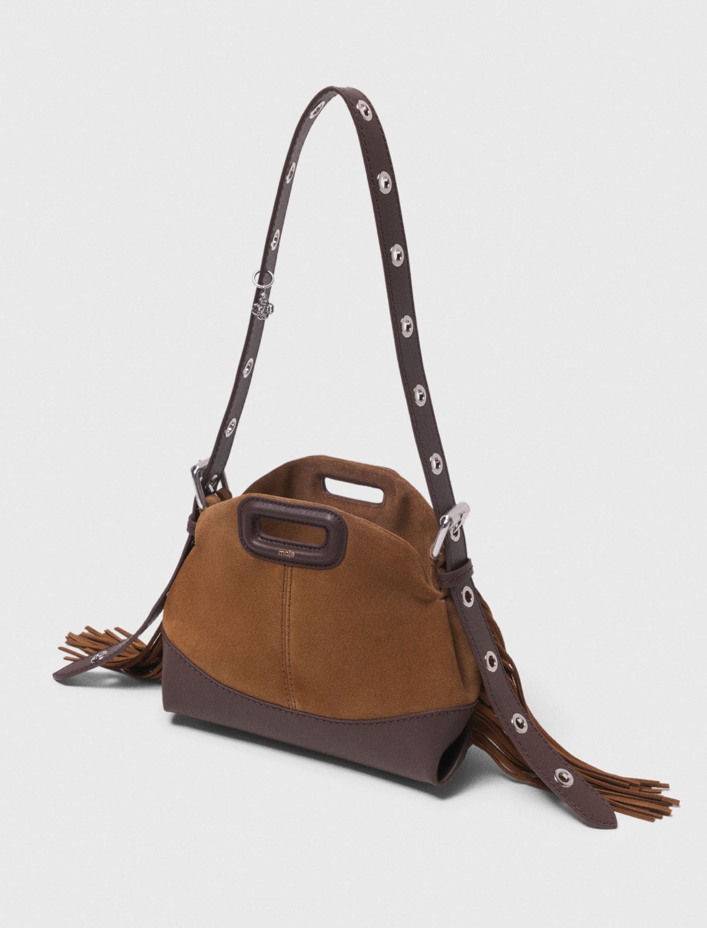 Maje Leather and suede Miss M Mini bag