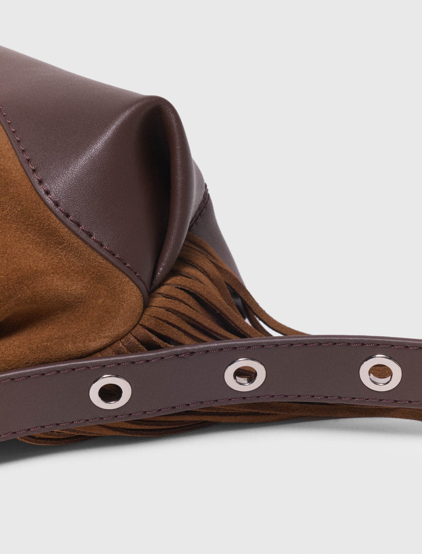 Maje Leather and suede Miss M Mini bag