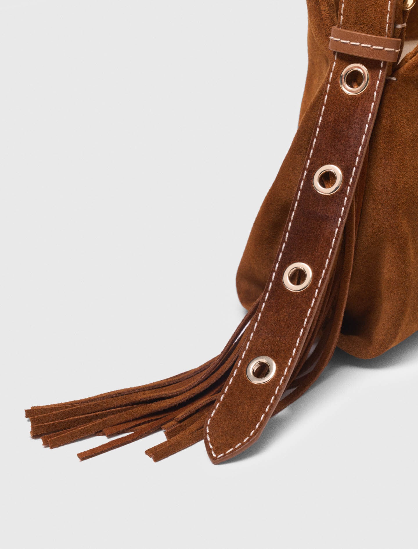 Maje Topstitched suede Miss M Mini bag
