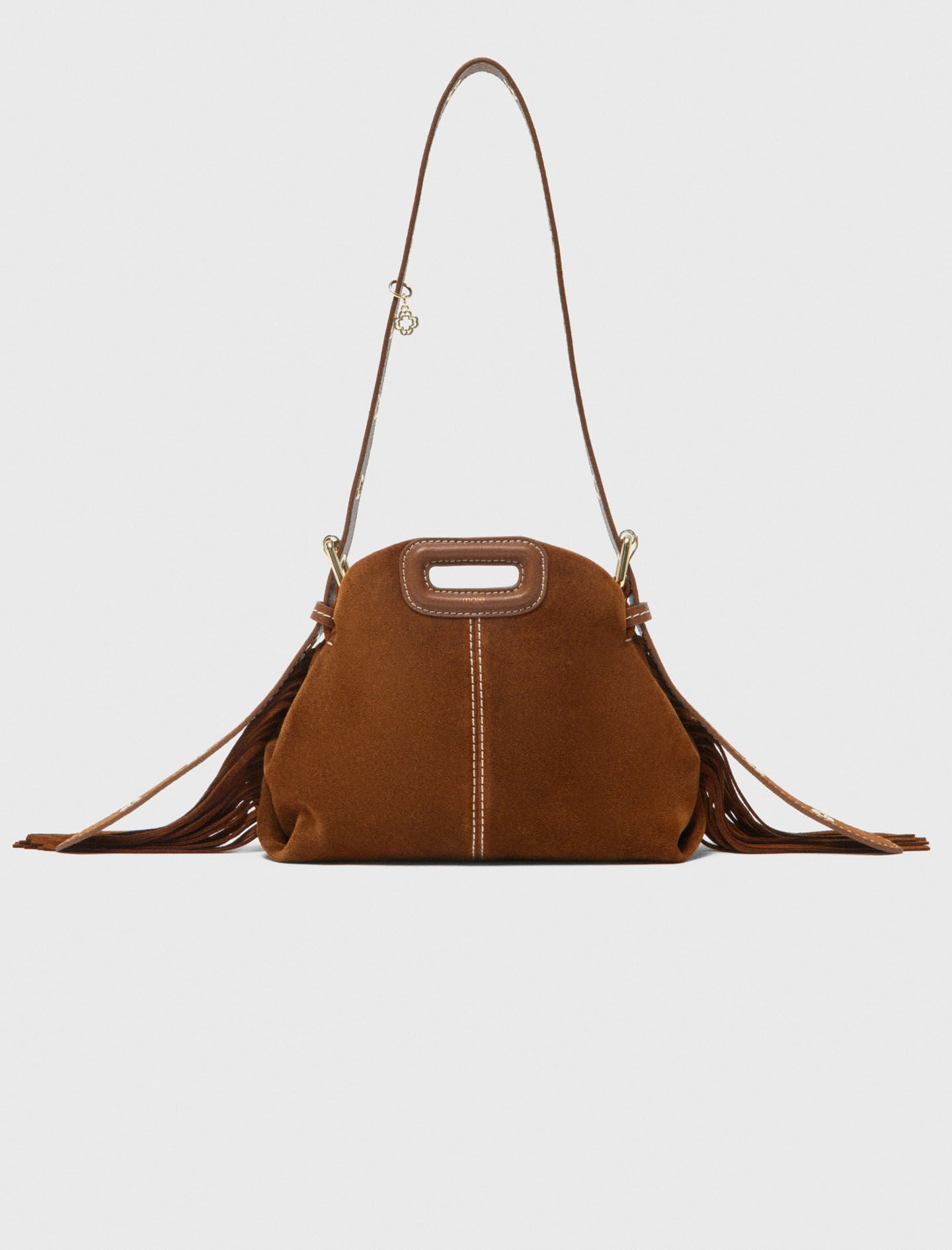 Maje Topstitched suede Miss M Mini bag