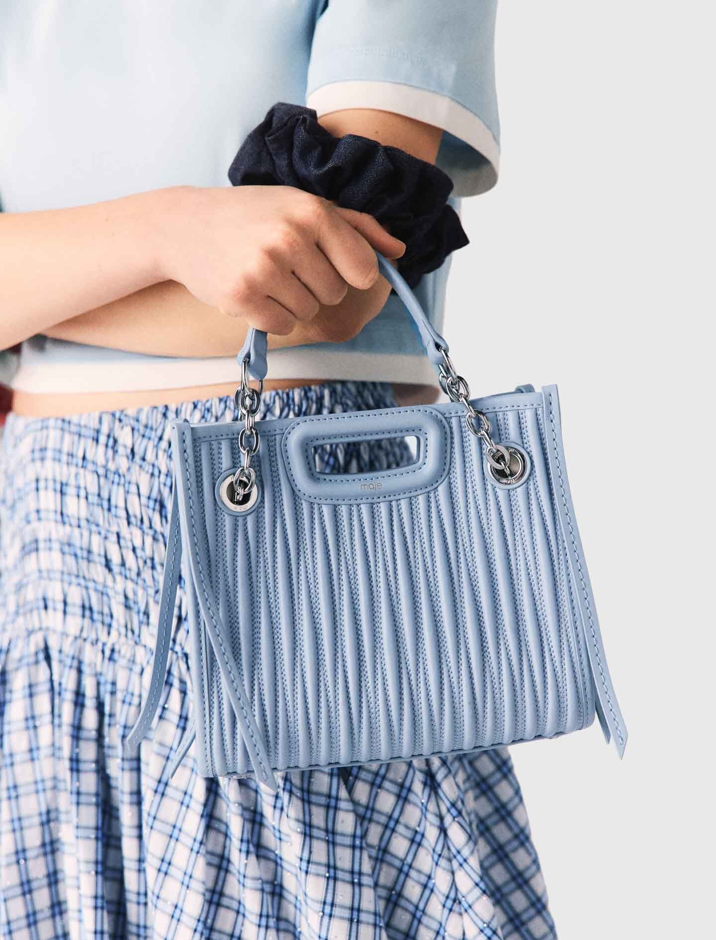Maje Mini quilted leather tote bag