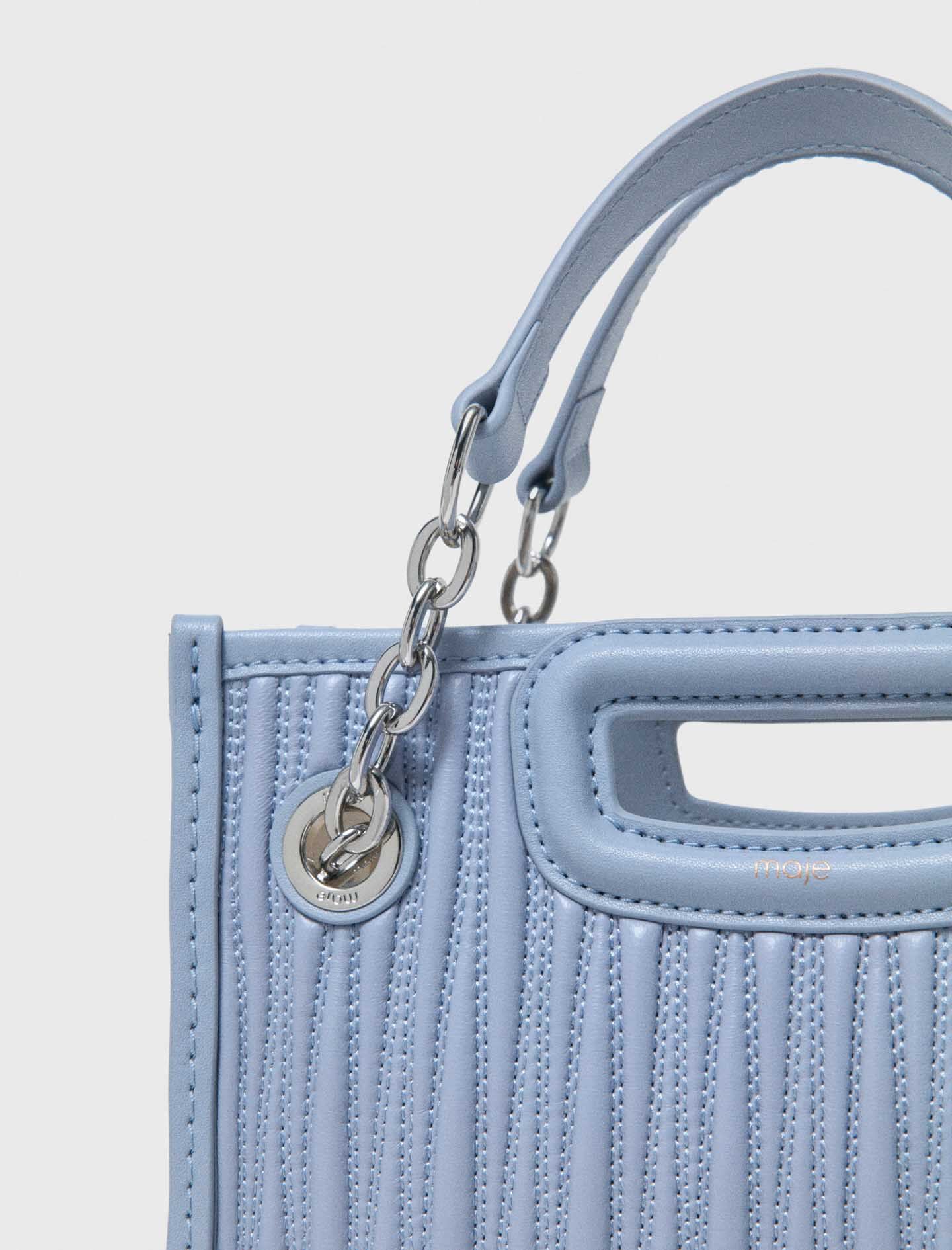 Maje Mini quilted leather tote bag