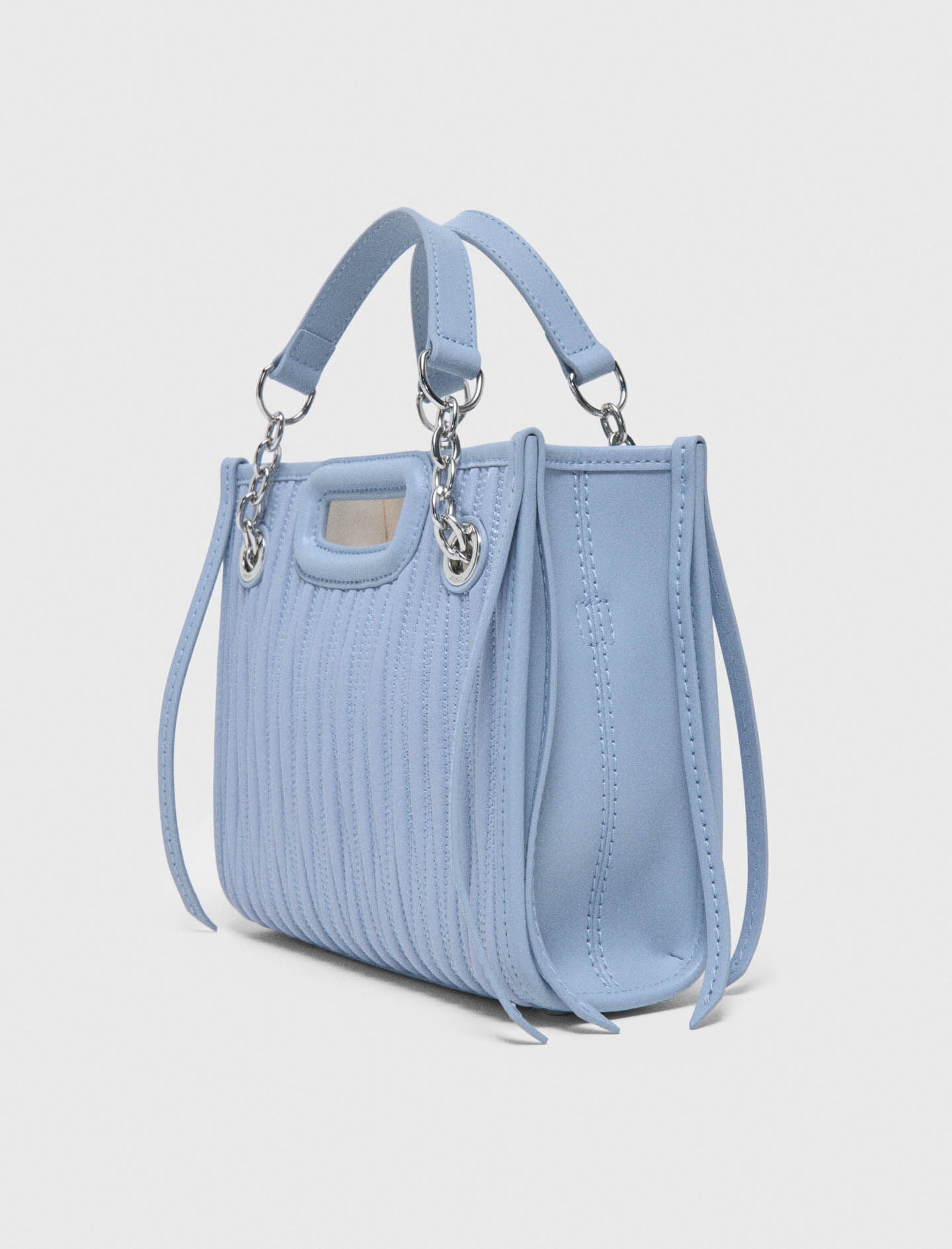 Maje Mini quilted leather tote bag