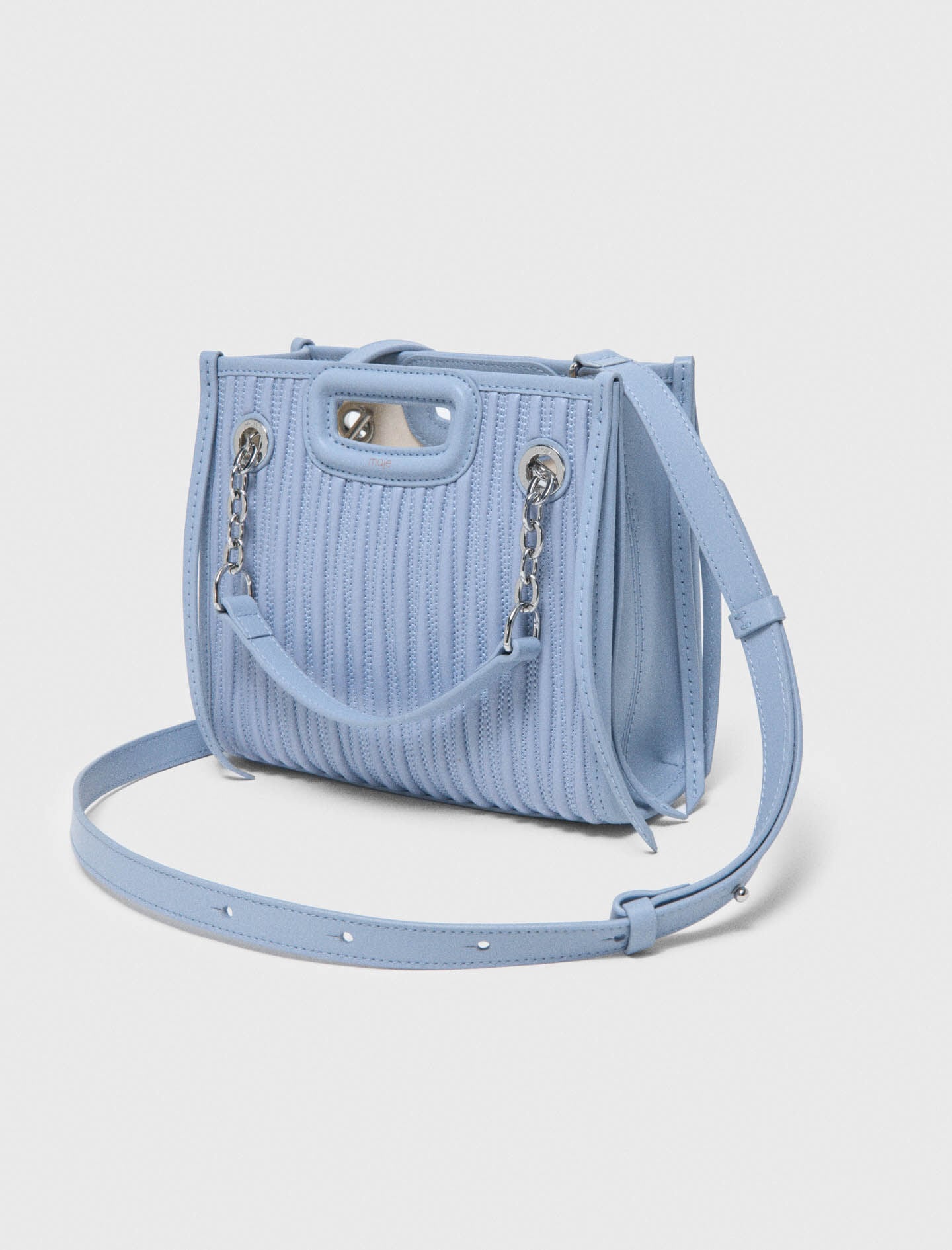 Maje Mini quilted leather tote bag