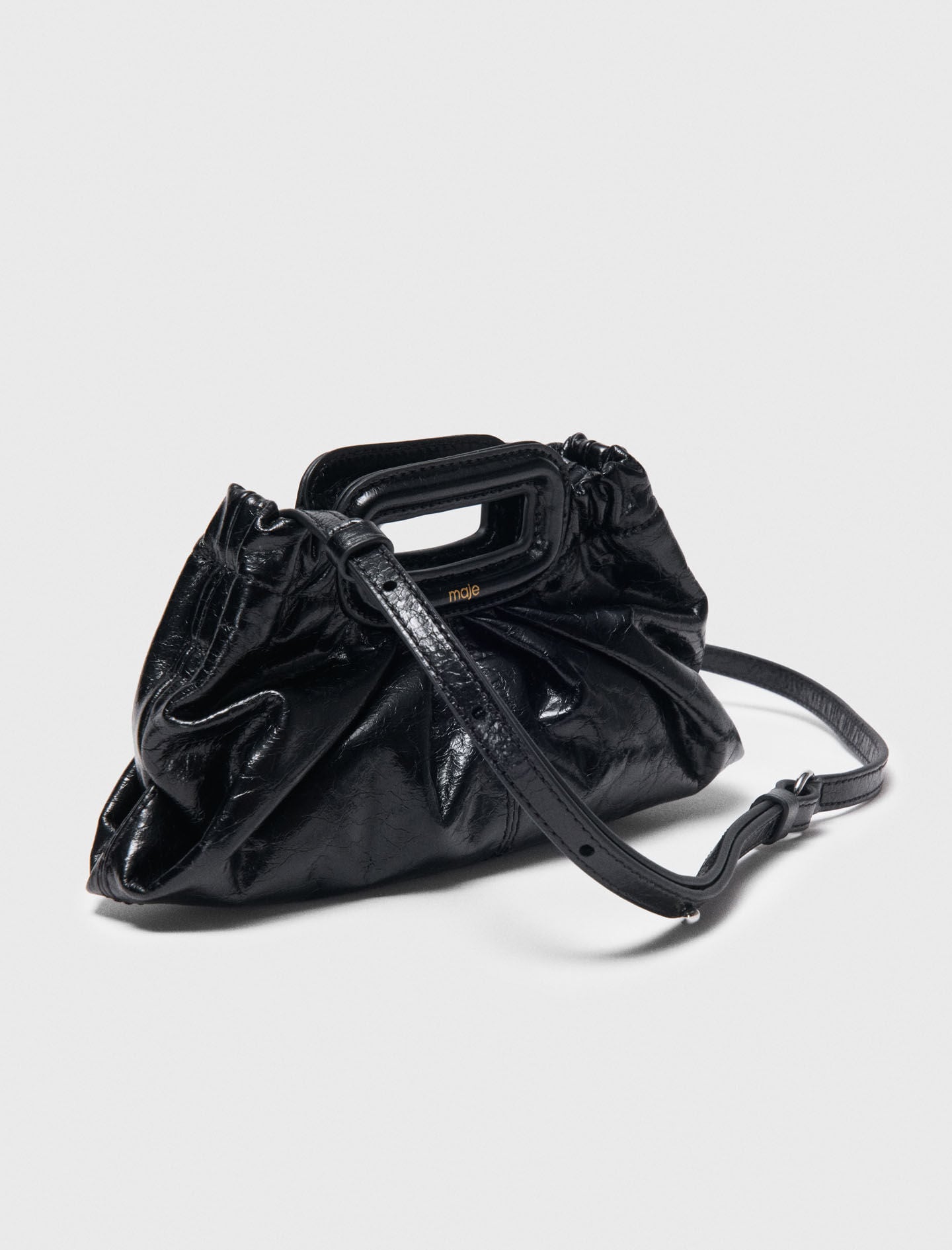Maje Crackled leather Milpli mini Clutch