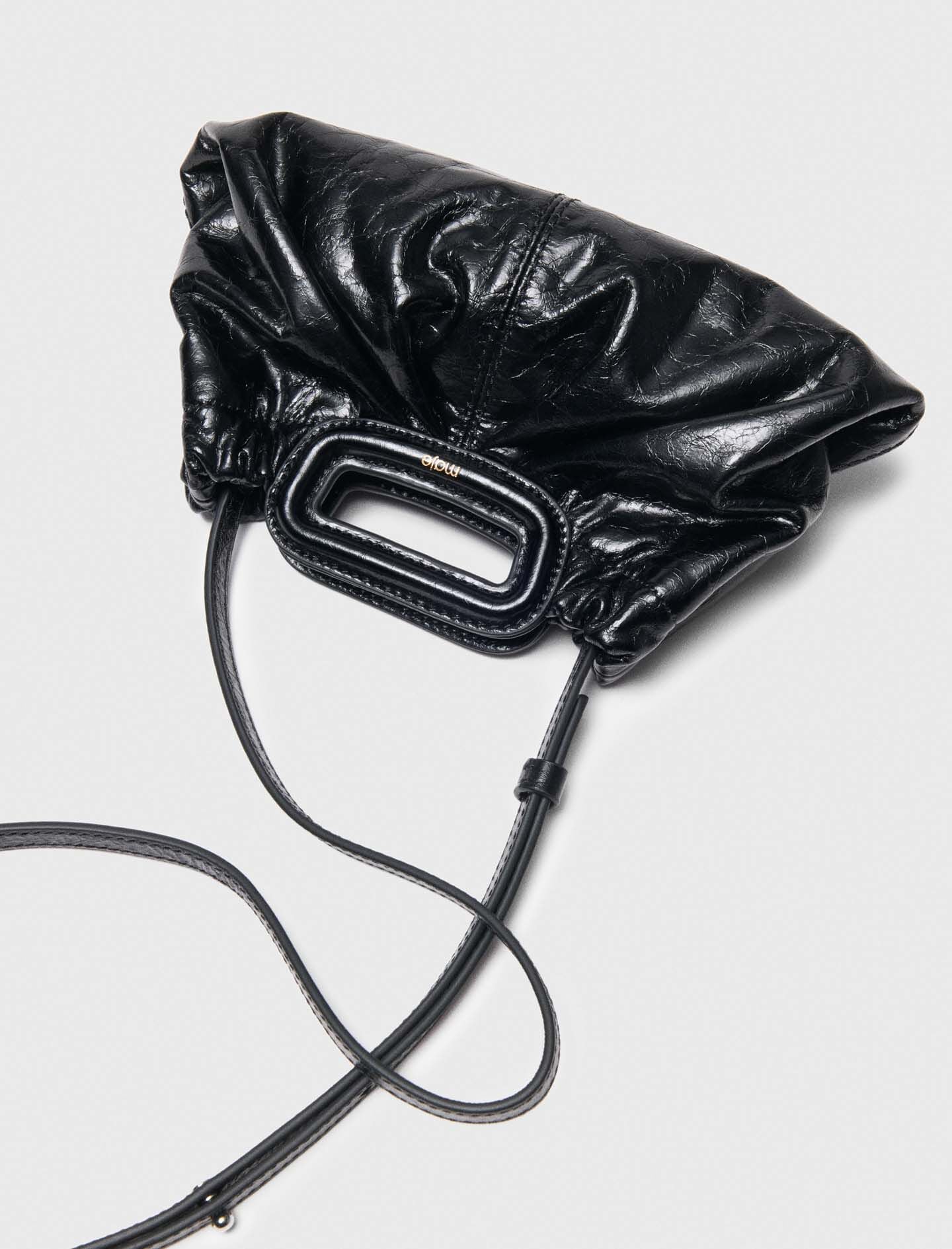 Maje Crackled leather Milpli mini Clutch