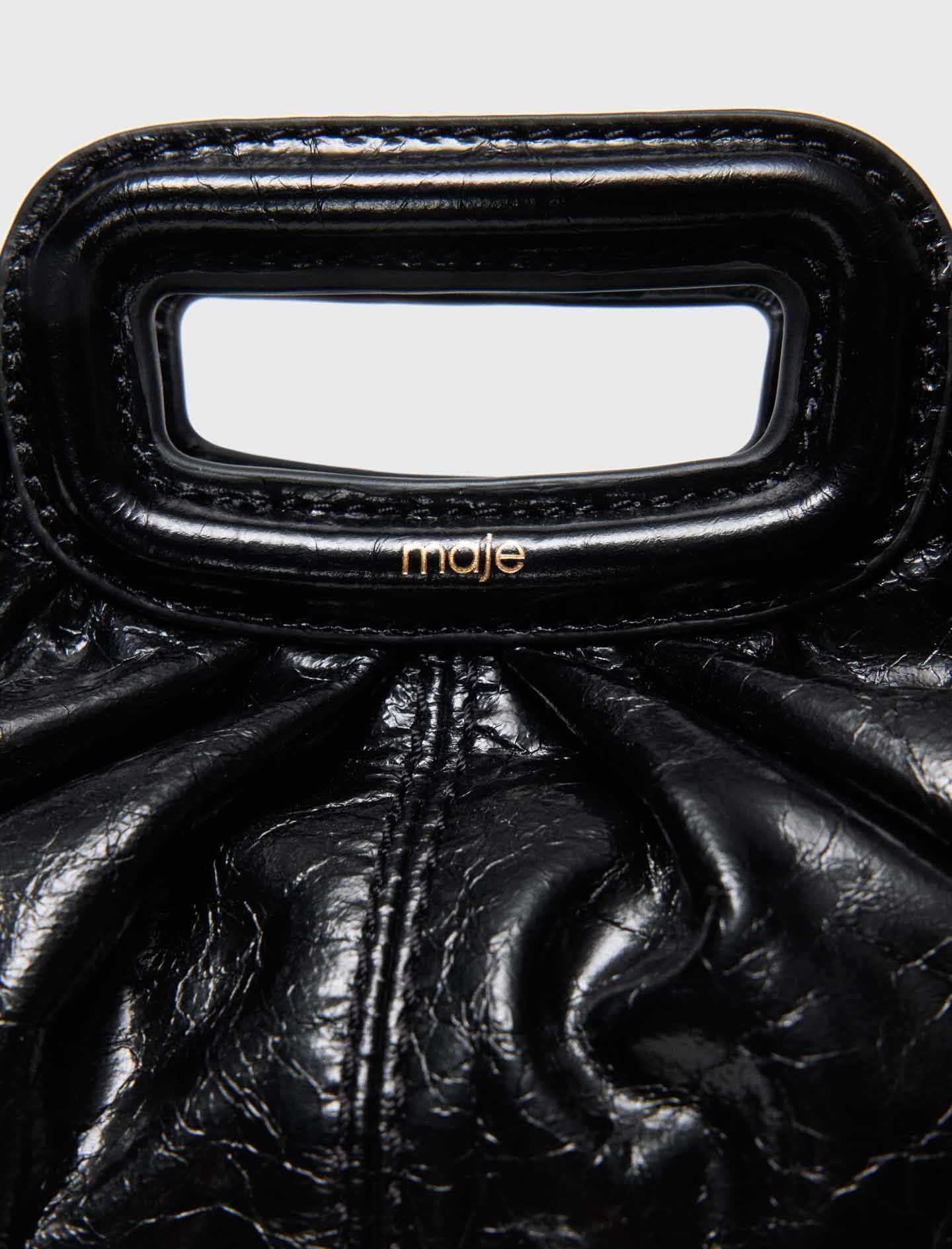 Maje Crackled leather Milpli mini Clutch
