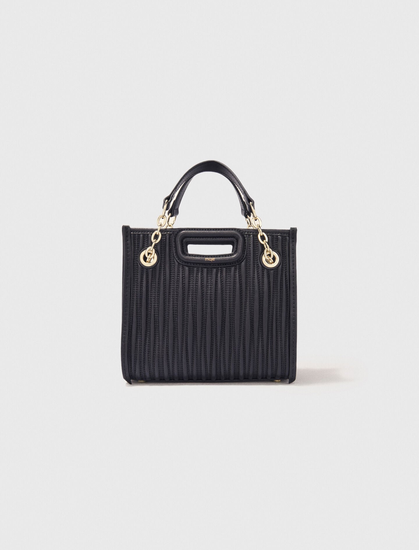 Maje Mini quilted leather tote bag