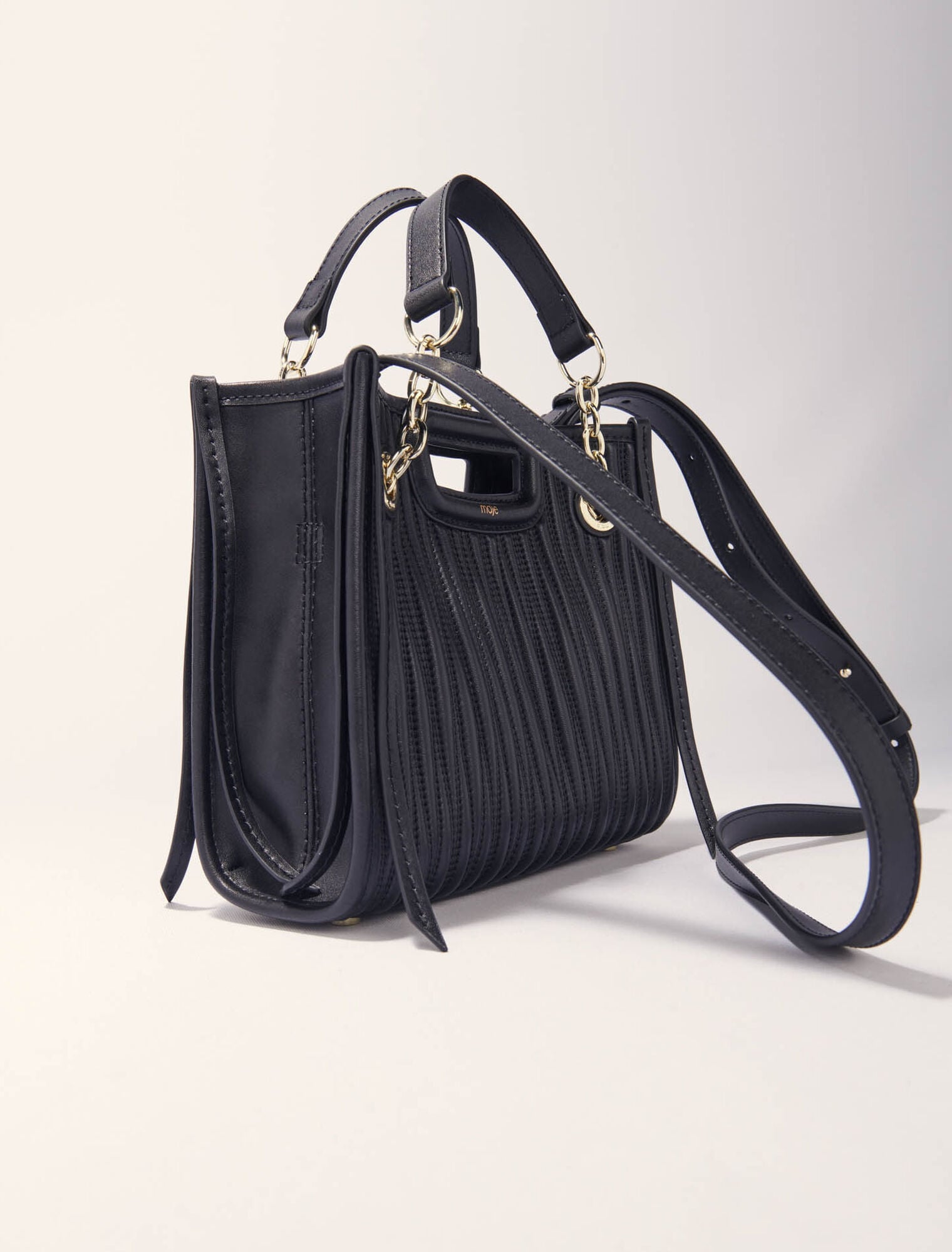 Maje Mini quilted leather tote bag