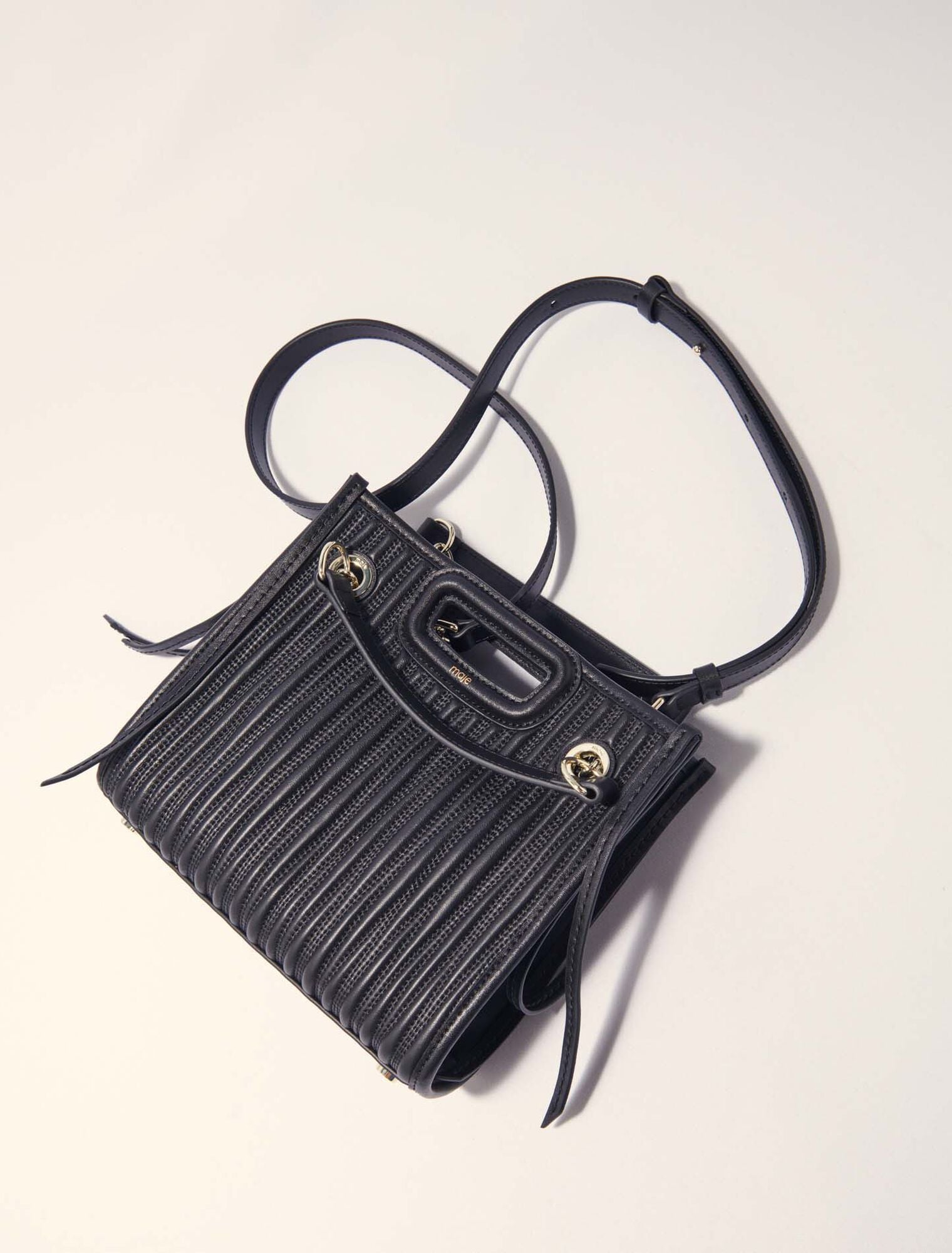 Maje Mini quilted leather tote bag