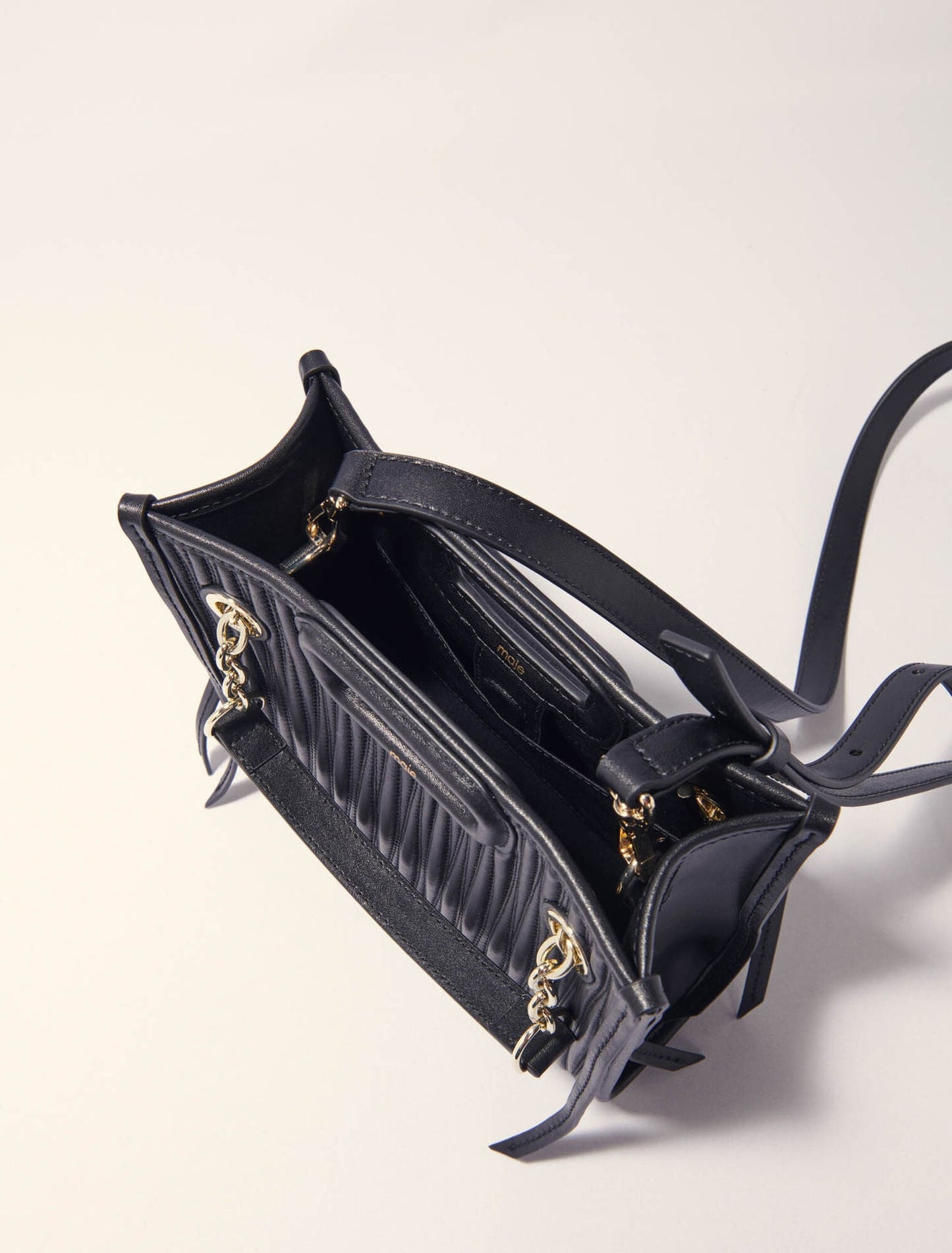 Maje Mini quilted leather tote bag