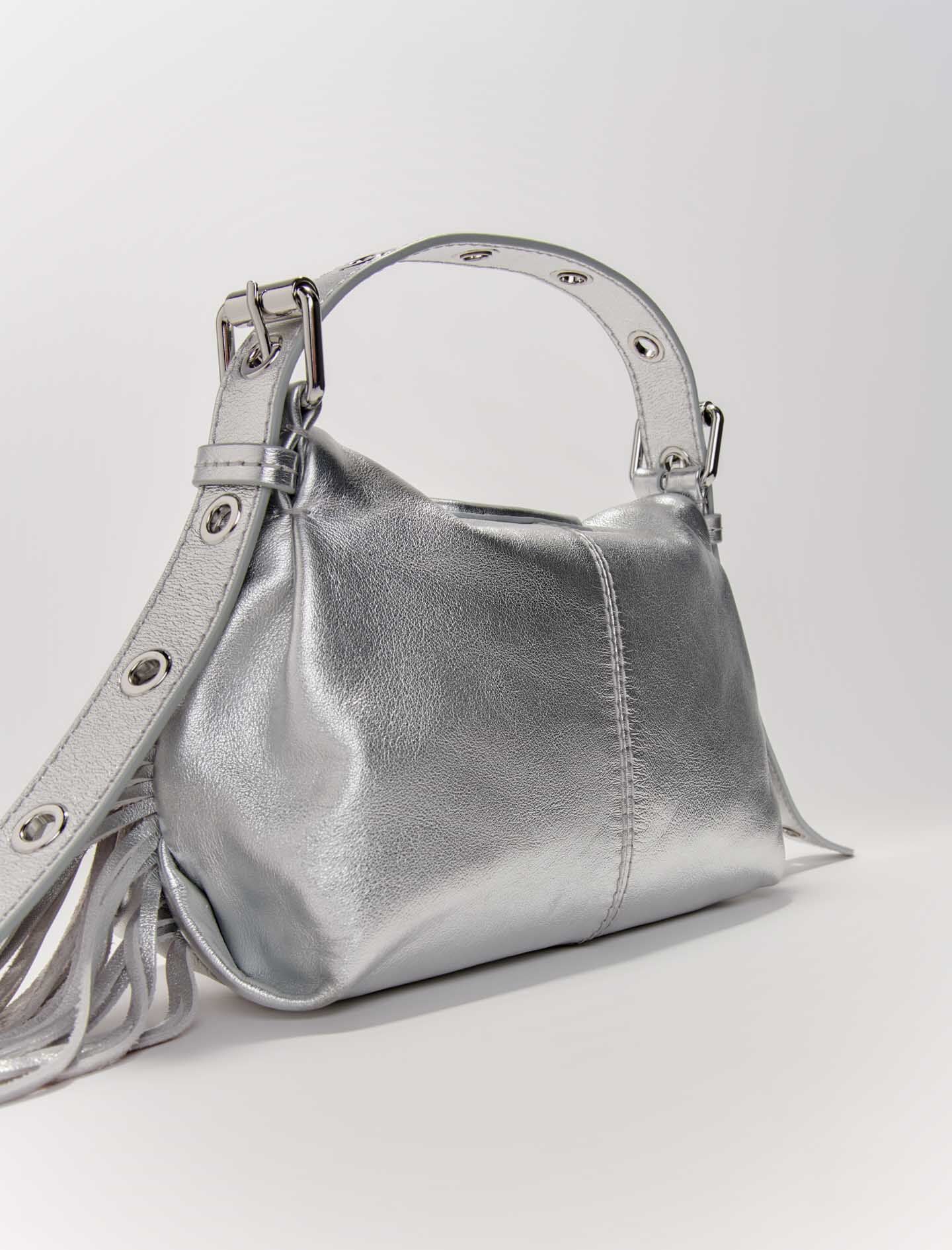 Maje Metallic leather Miss M Mini bag