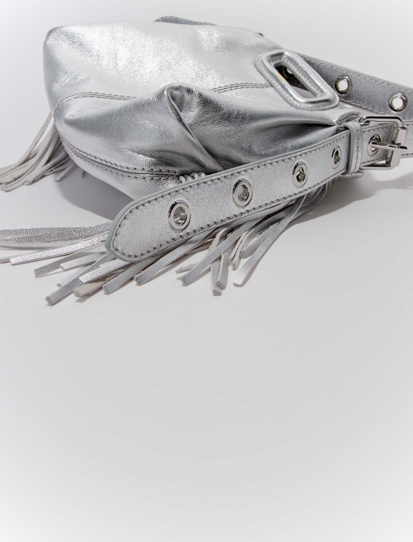 Maje Metallic leather Miss M Mini bag