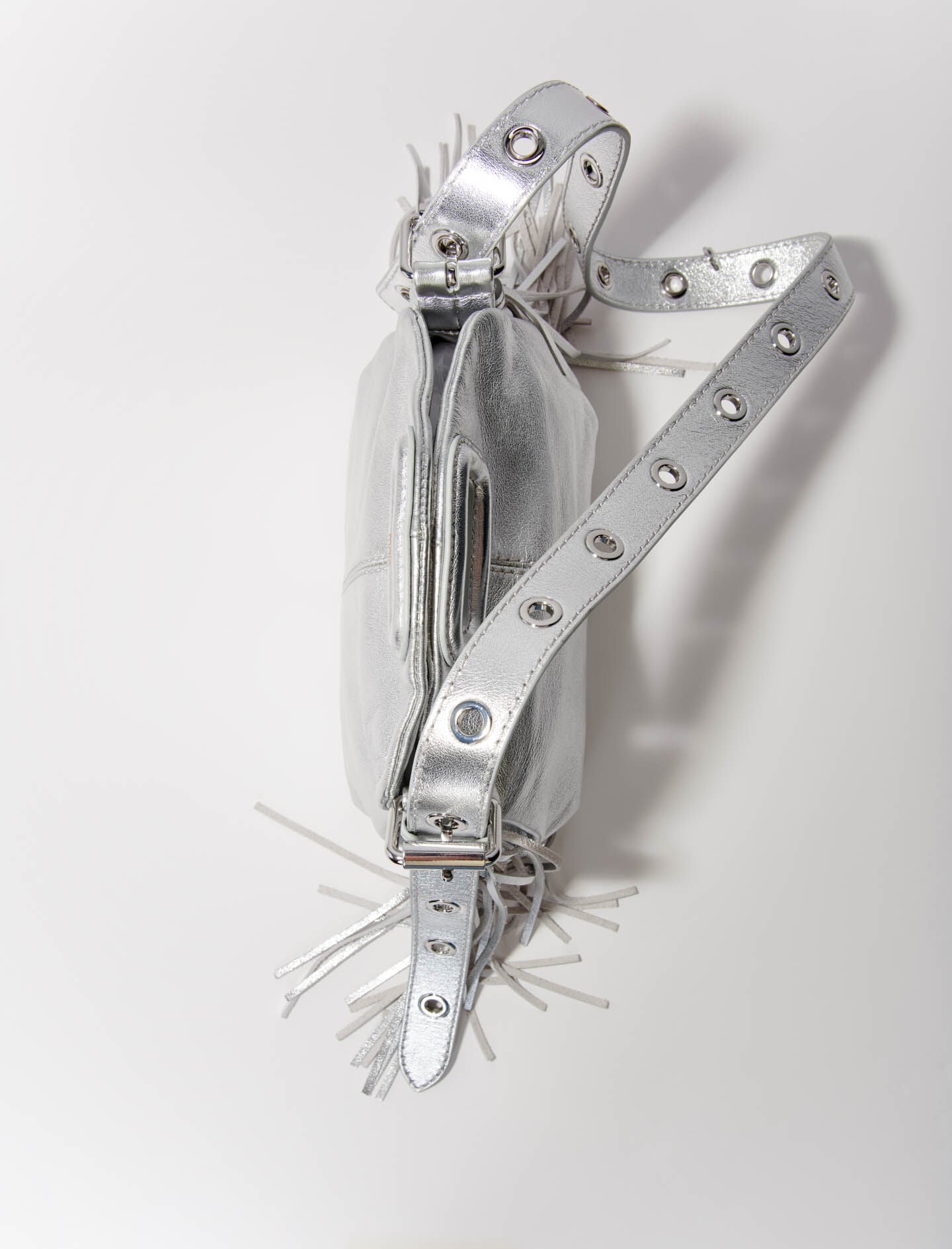 Maje Metallic leather Miss M Mini bag