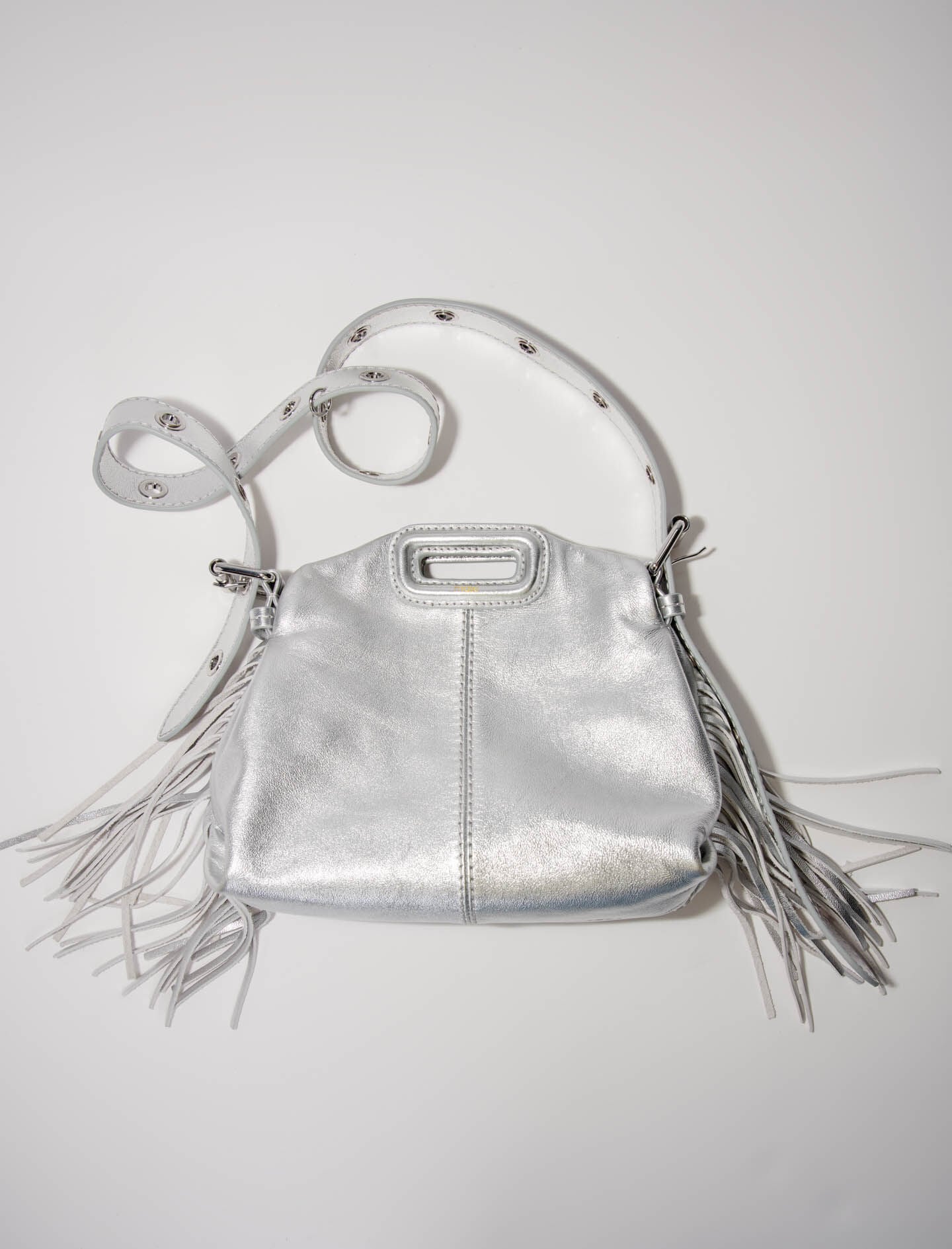 Maje Metallic leather Miss M Mini bag