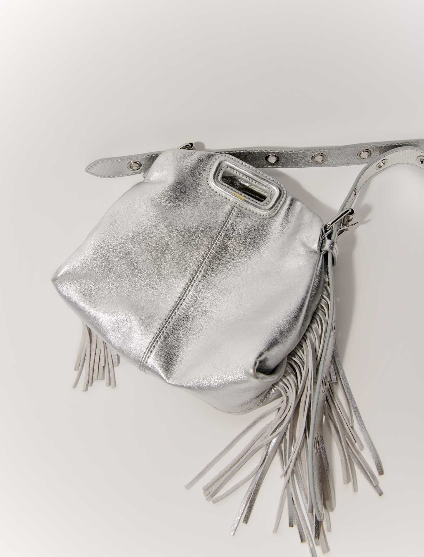 Maje Metallic leather Miss M Mini bag