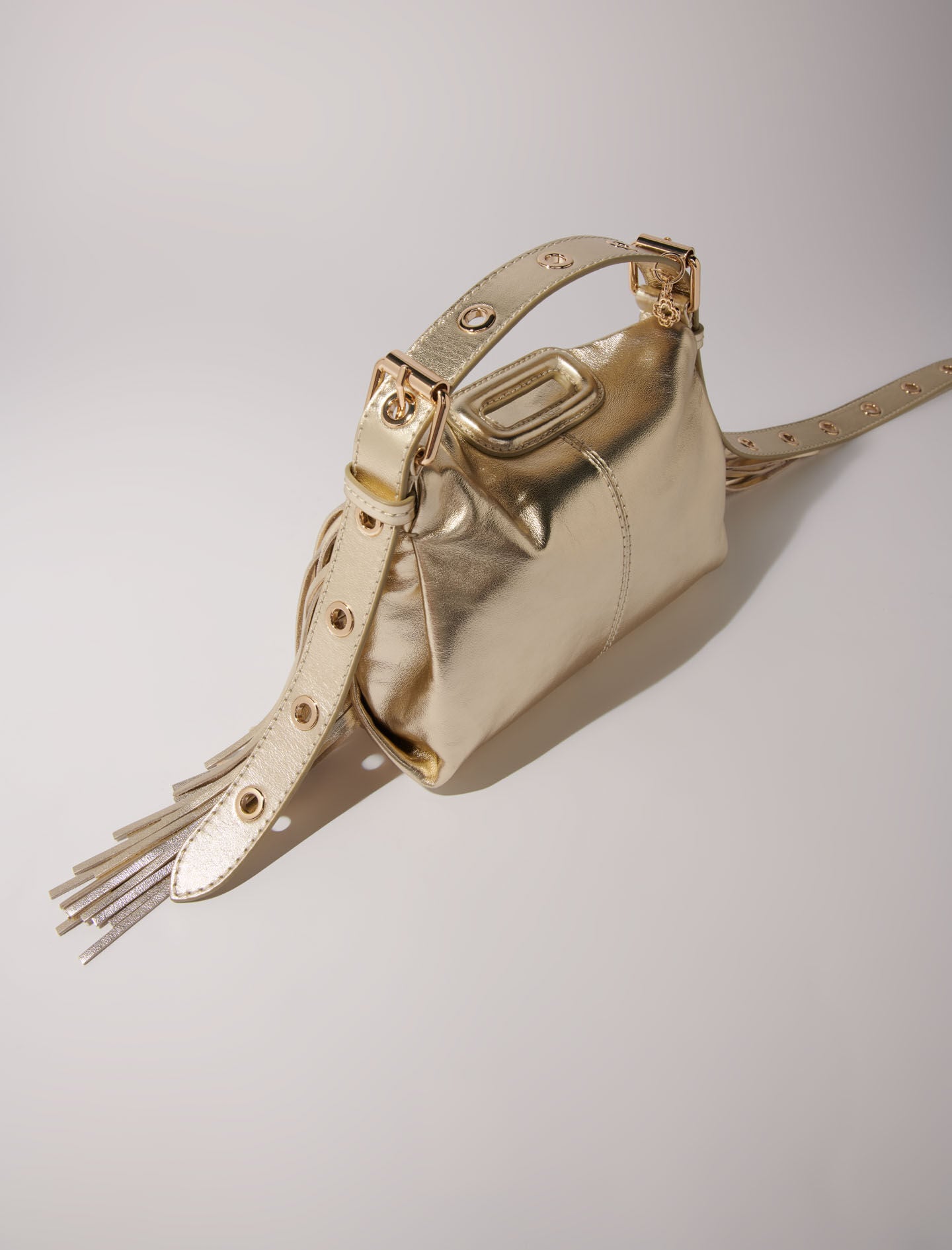 Maje Metallic leather Miss M mini bag
