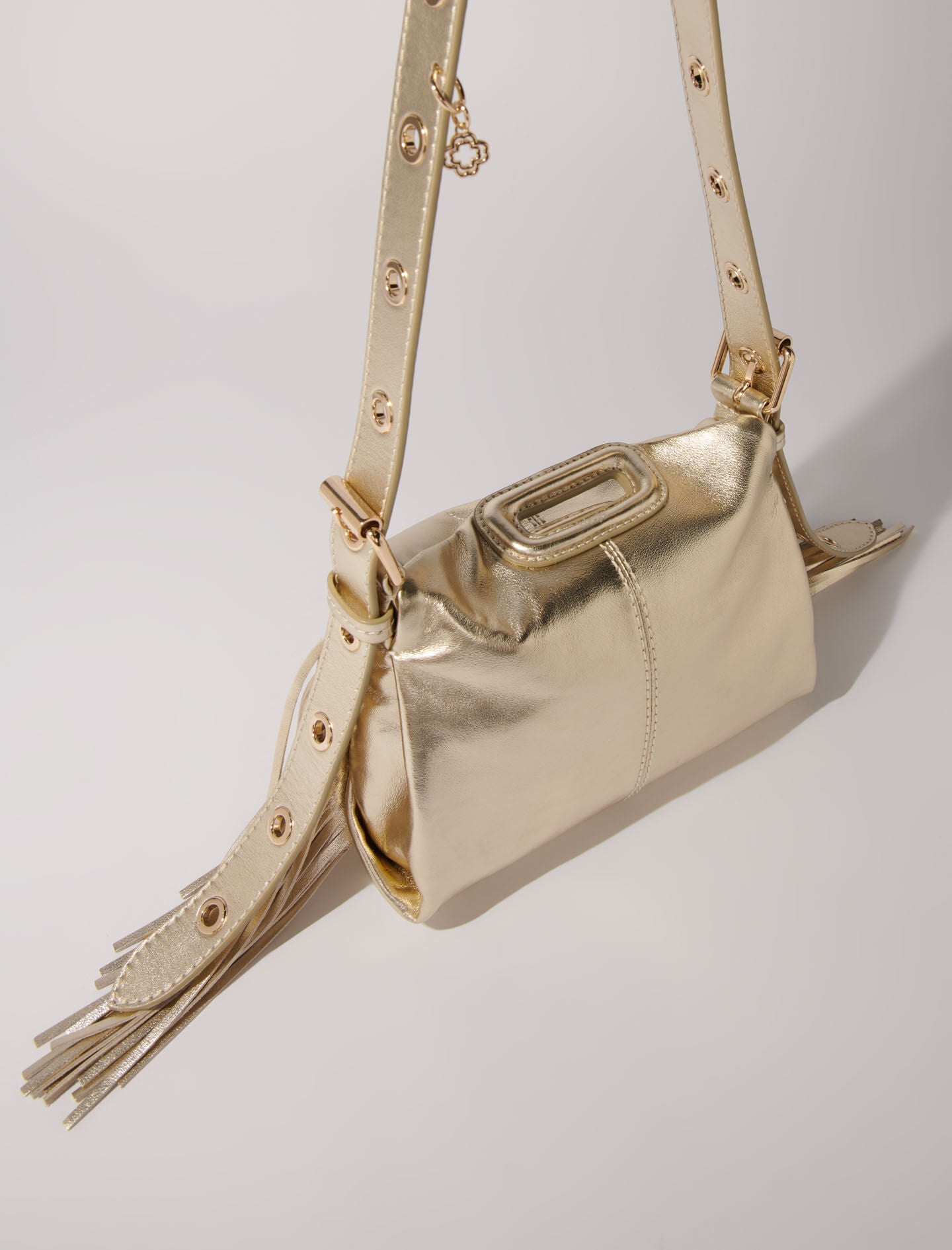 Maje Metallic leather Miss M mini bag