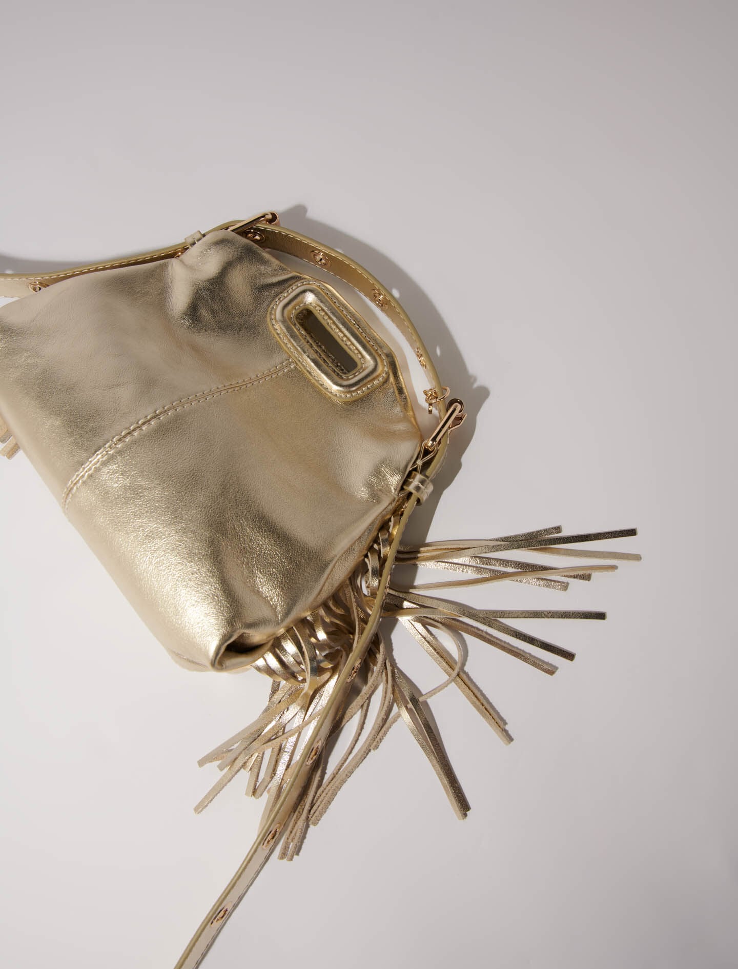 Maje Metallic leather Miss M mini bag