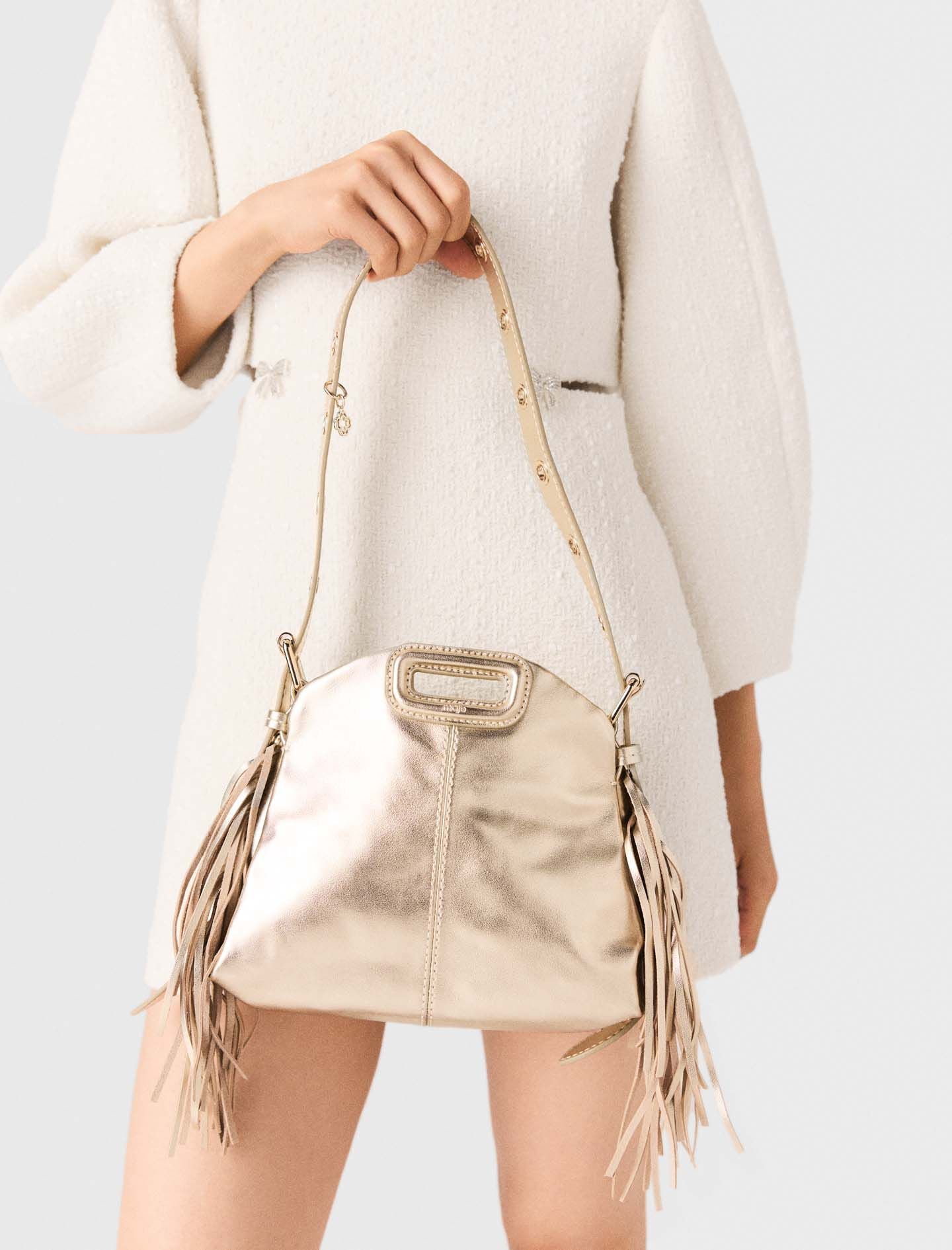 Maje Metallic leather Miss M mini bag