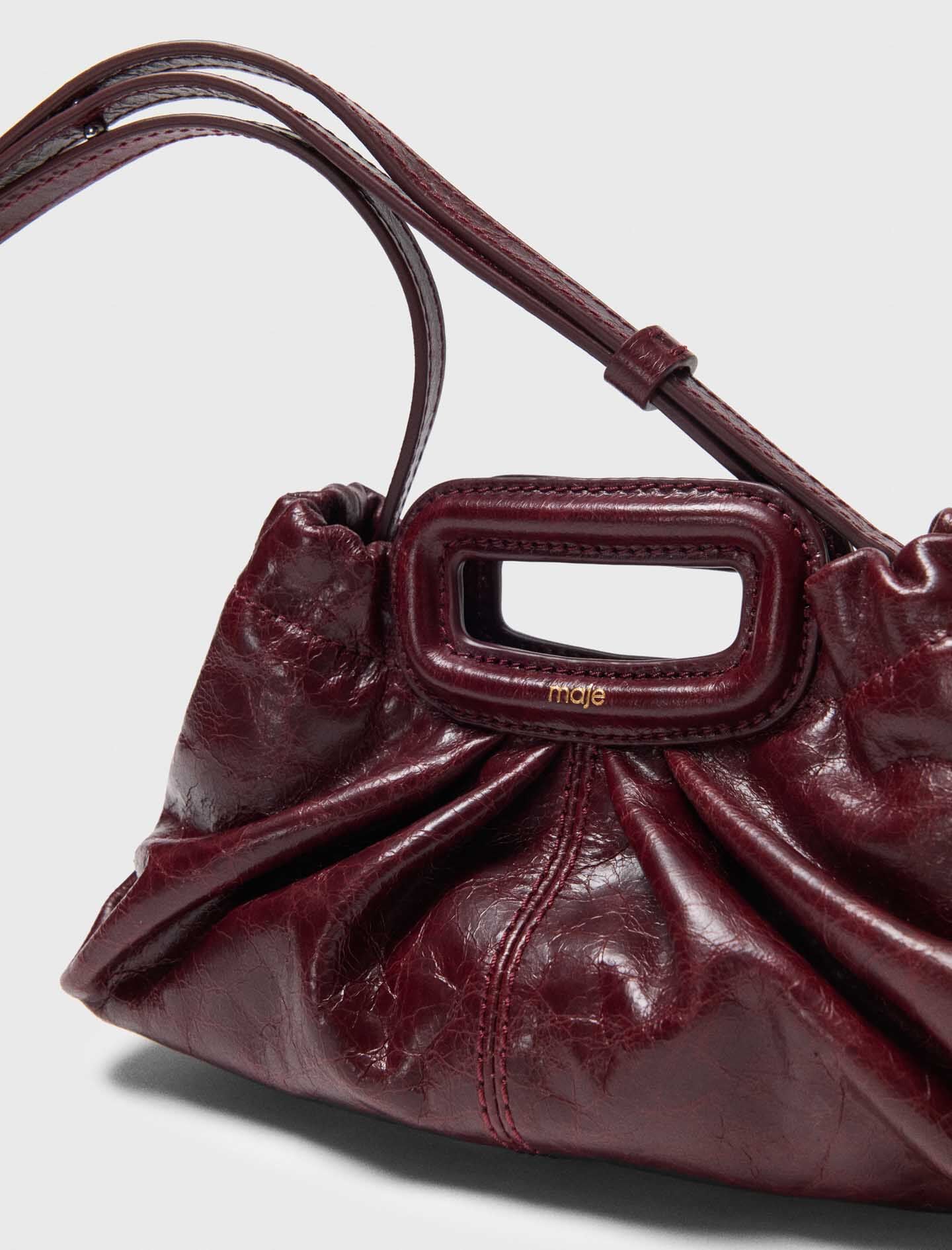 Maje Crackled leather Milpli mini Clutch