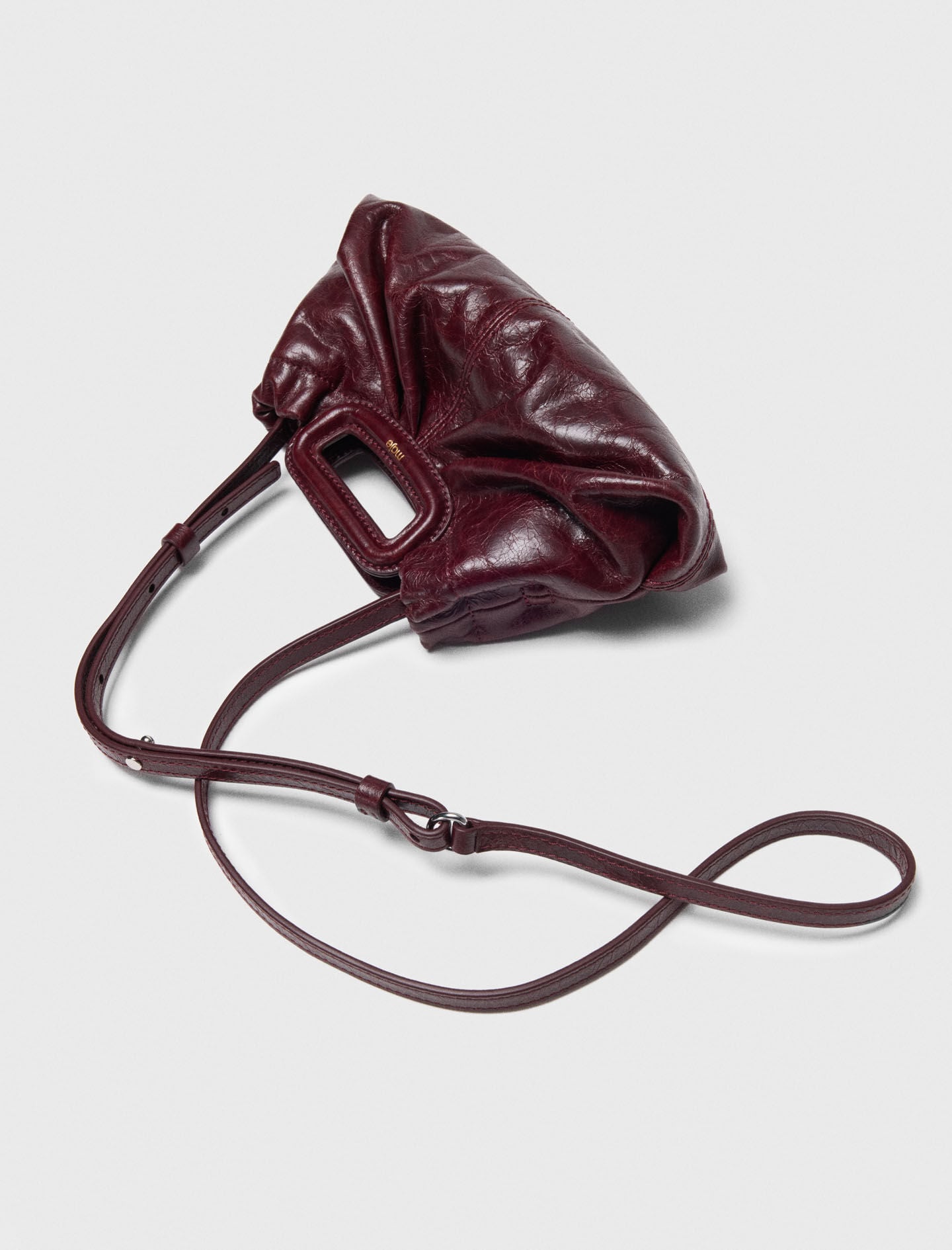 Maje Crackled leather Milpli mini Clutch