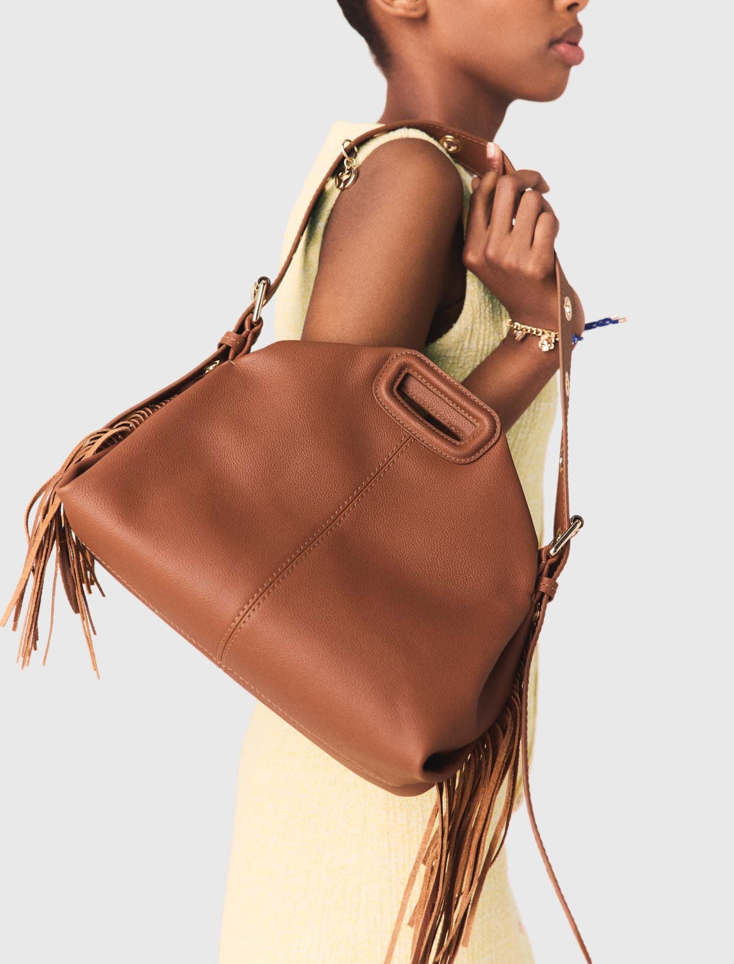 Maje Grained leather Miss M bag