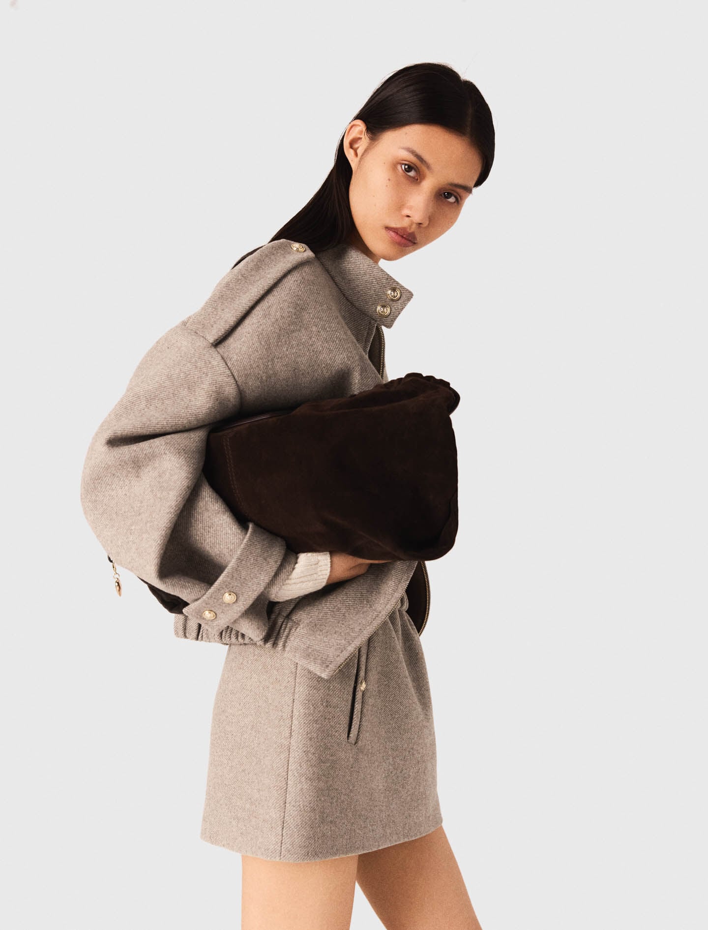 Maje Suede Milpli tote bag
