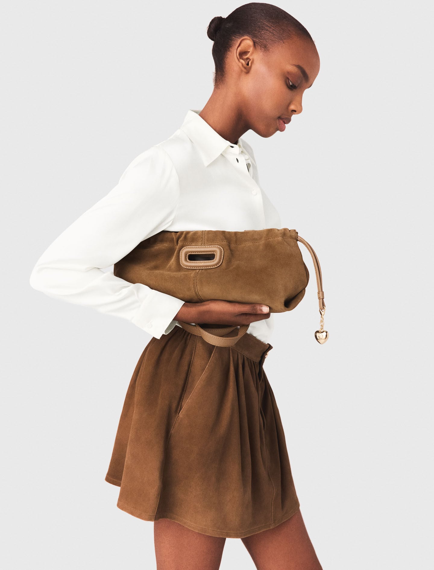 Maje Suede Milpli Gazette bag
